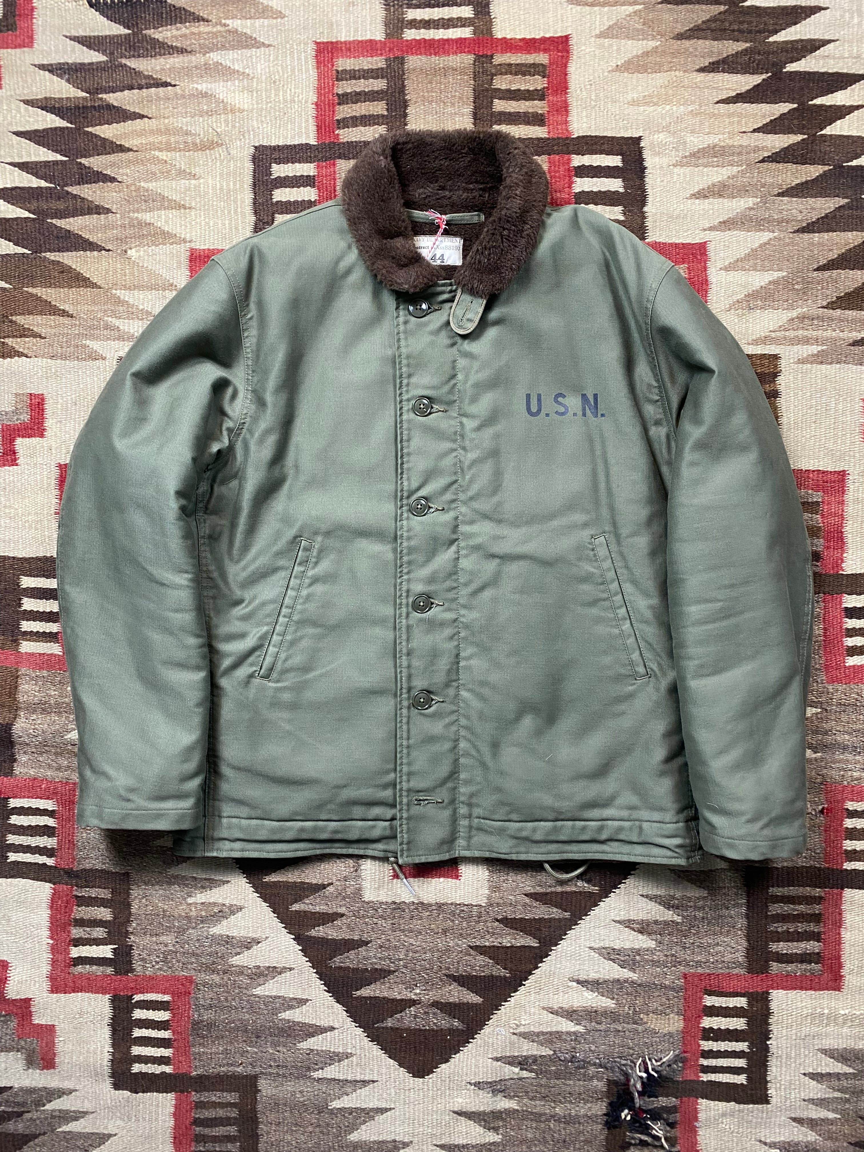 The Real McCoys USN N-1 Deck Jacket (Olive Green)