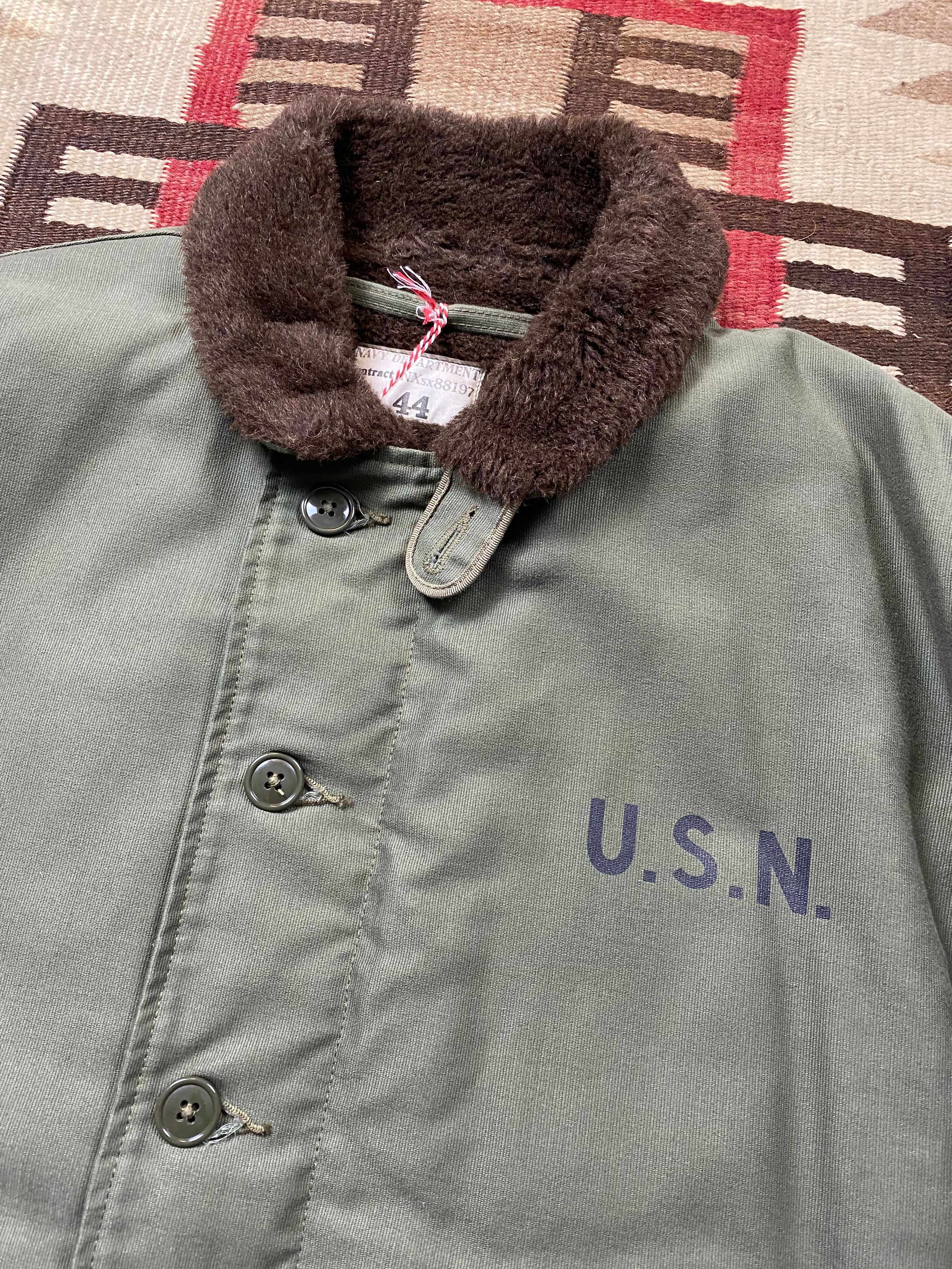 The Real McCoys USN N-1 Deck Jacket (Olive Green)