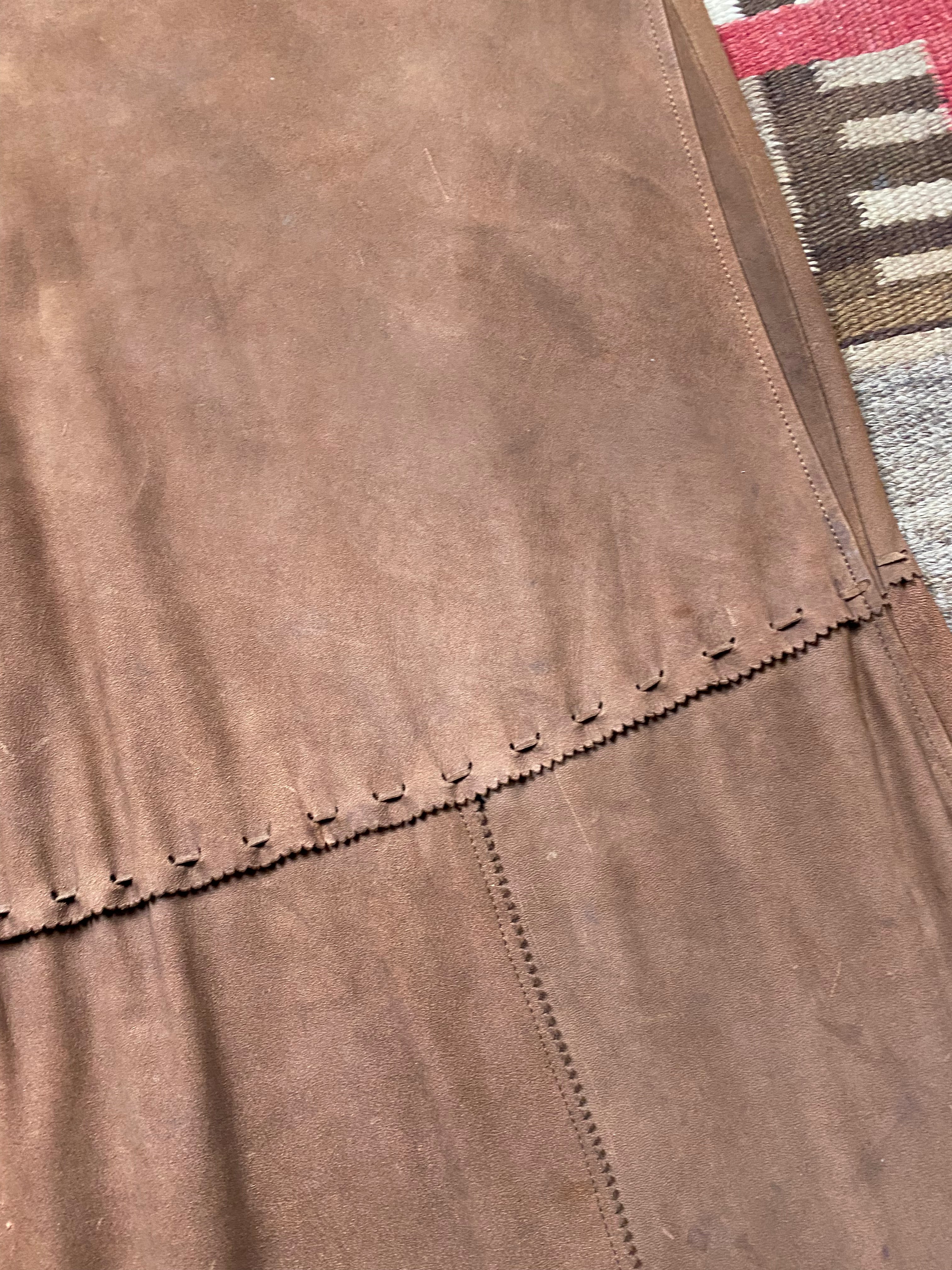 Ralph Lauren Country Deerskin Fringe Wrap Skirt