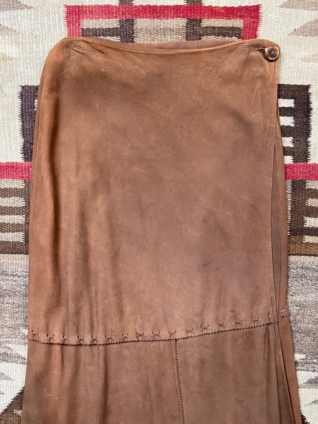Ralph Lauren Country Deerskin Fringe Wrap Skirt
