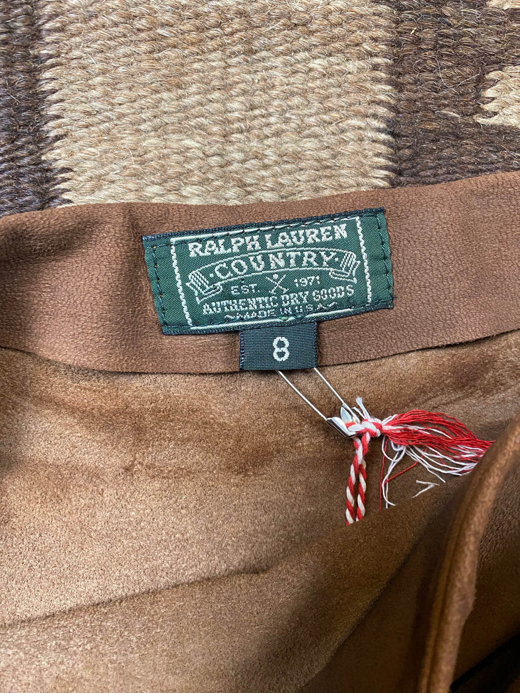 Ralph Lauren Country Deerskin Fringe Wrap Skirt