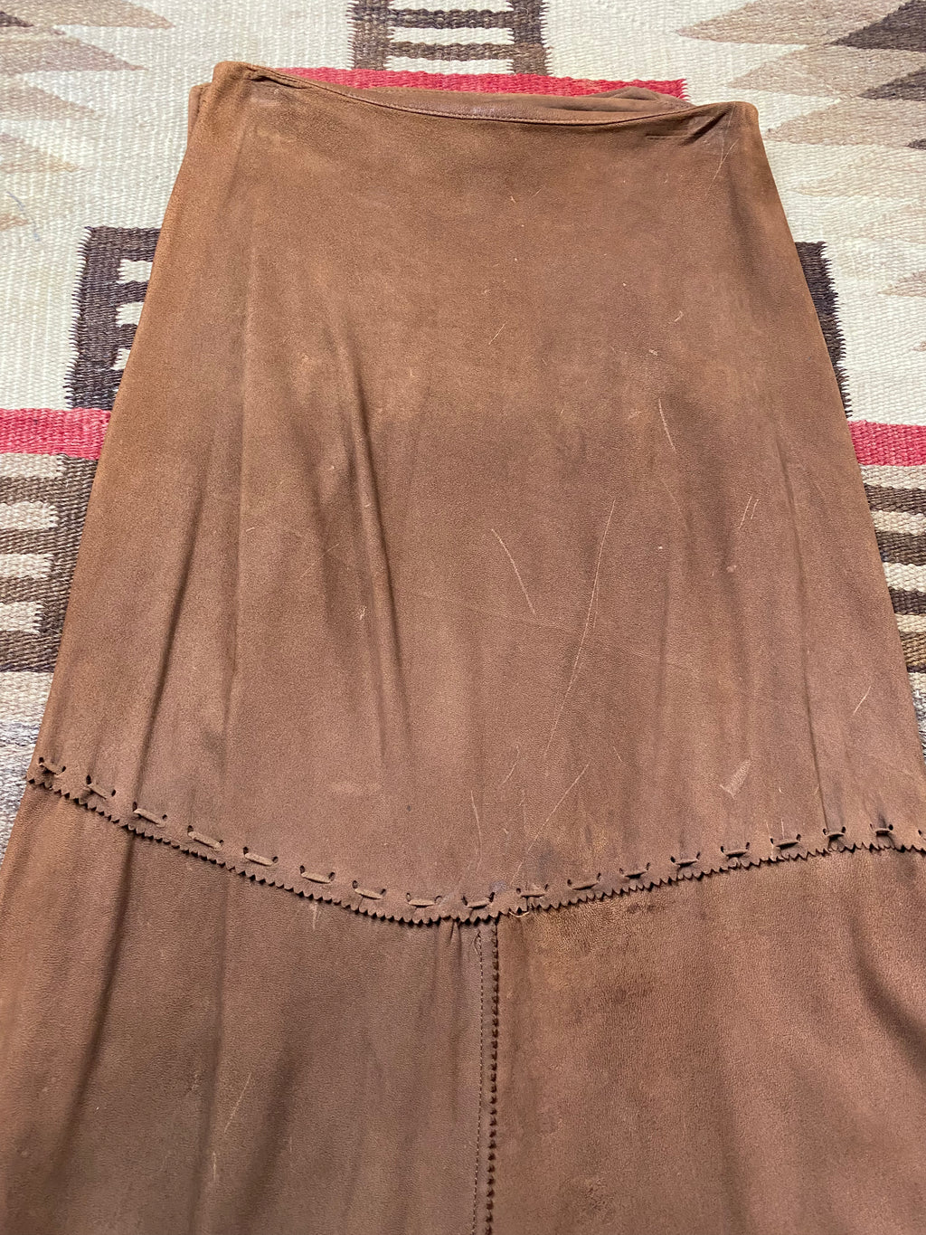 Ralph Lauren Country Deerskin Fringe Wrap Skirt