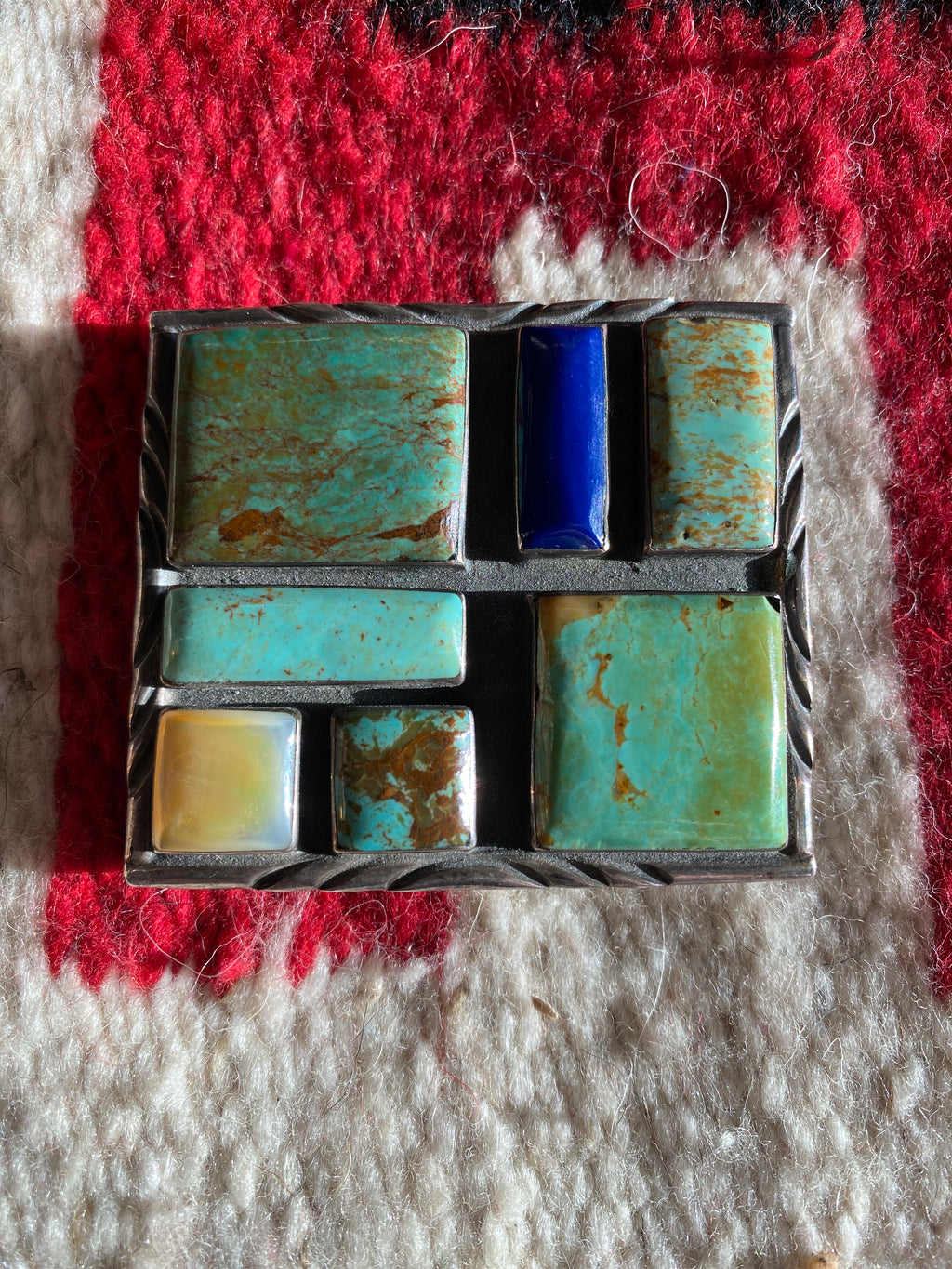 Ronnie Ramil Glodove Sterling Silver Inlay Belt Buckle