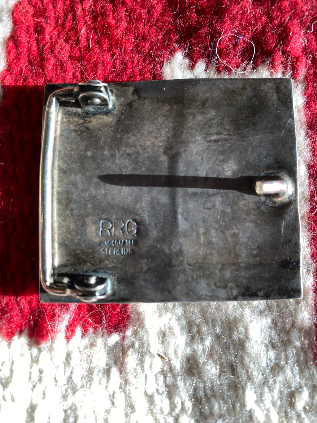 Ronnie Ramil Glodove Sterling Silver Inlay Belt Buckle