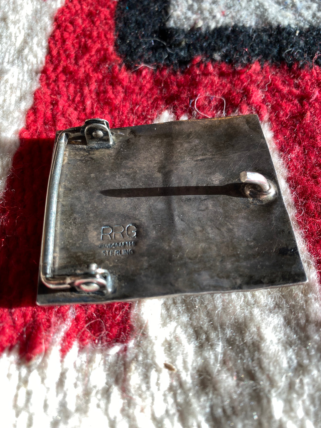 Ronnie Ramil Glodove Sterling Silver Inlay Belt Buckle