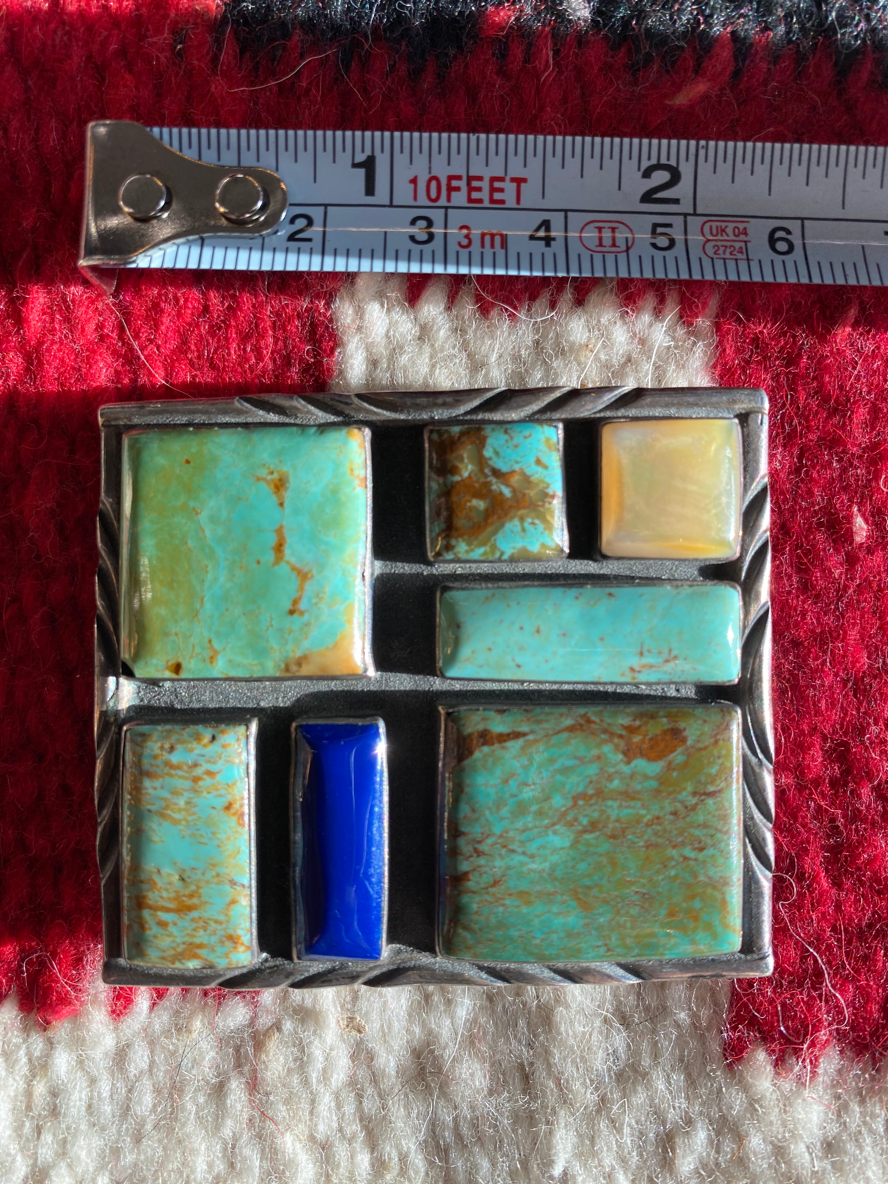 Ronnie Ramil Glodove Sterling Silver Inlay Belt Buckle