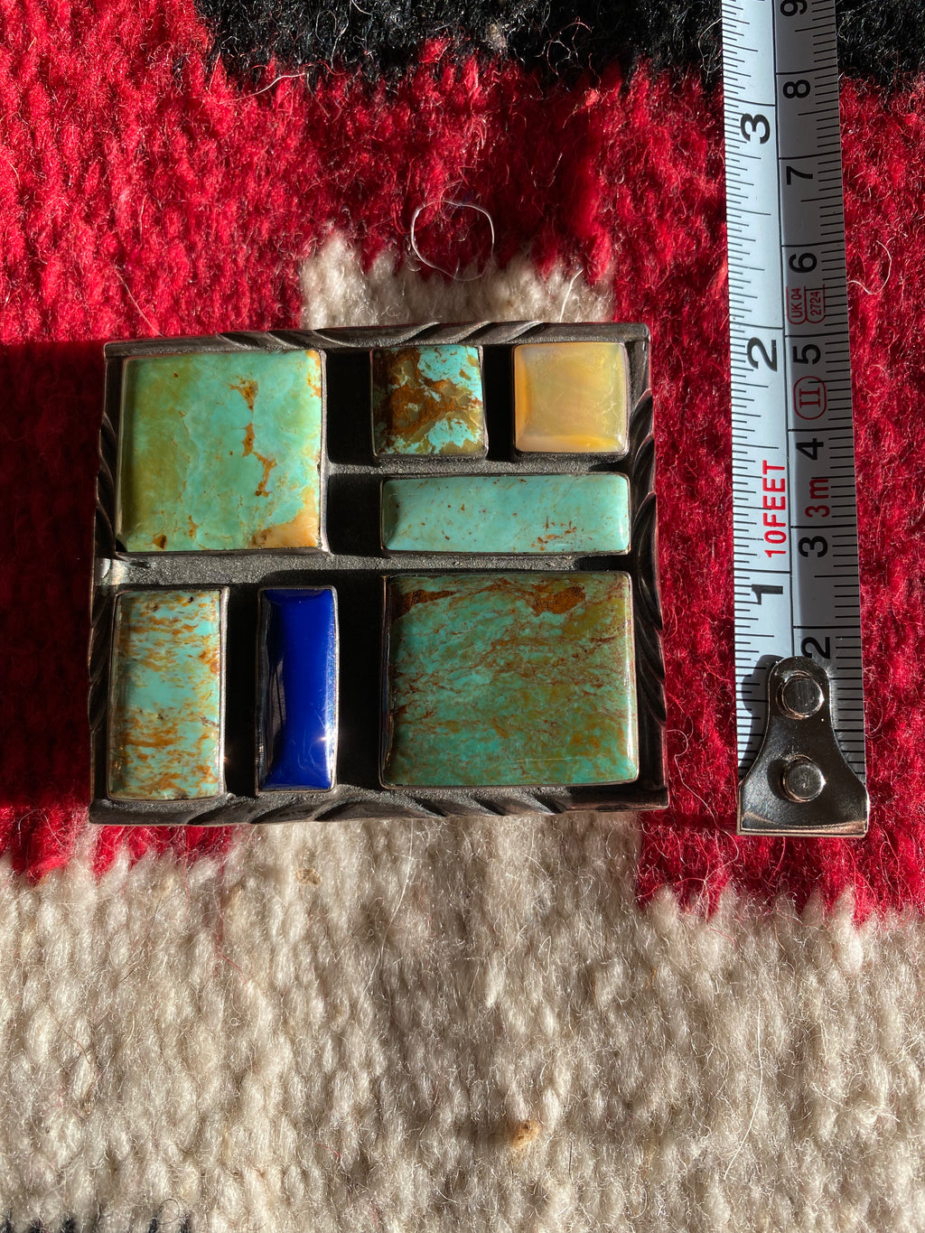 Ronnie Ramil Glodove Sterling Silver Inlay Belt Buckle