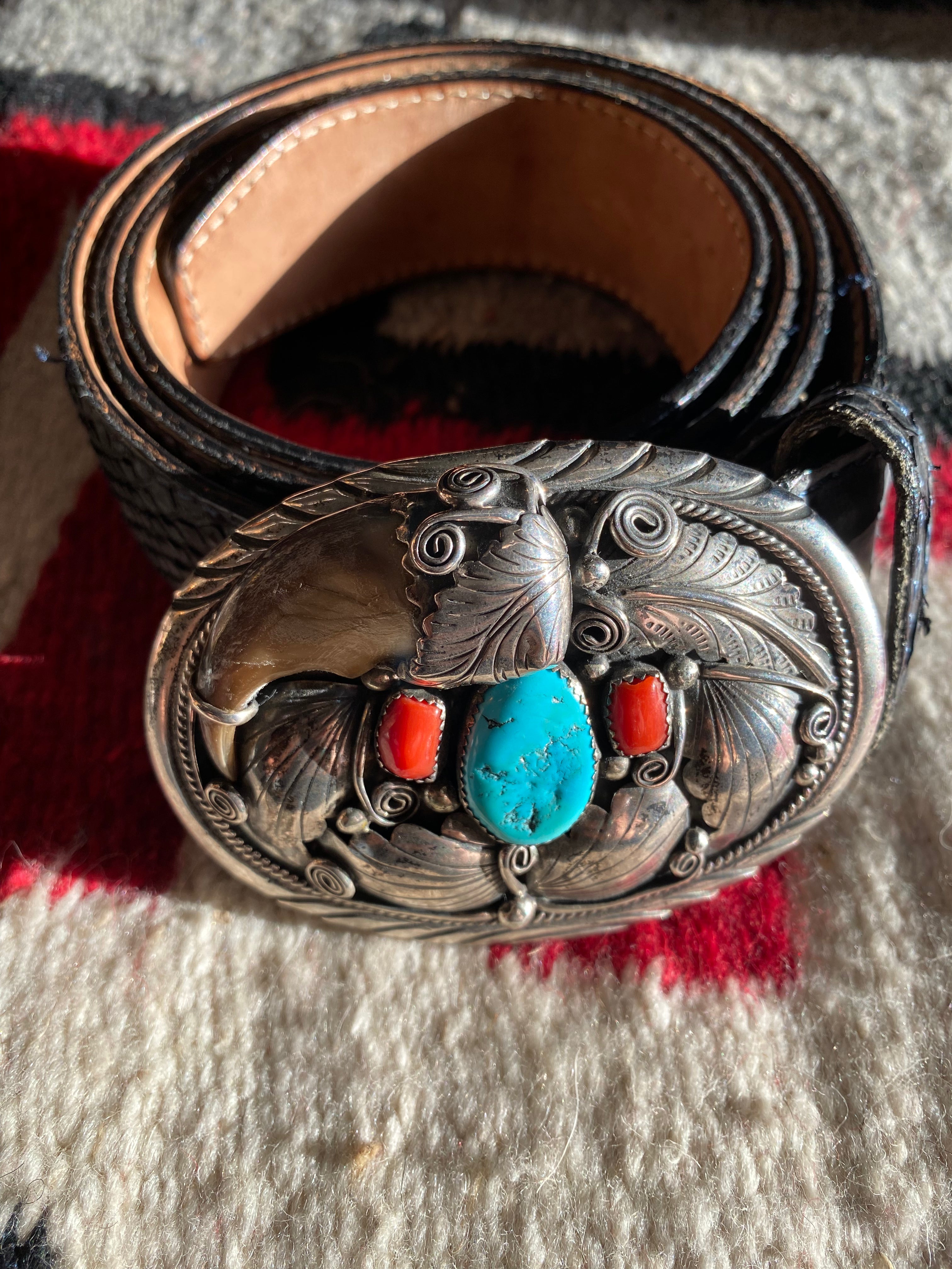 FW Navajo Sterling Silver Belt Buckle (belt is not included)
