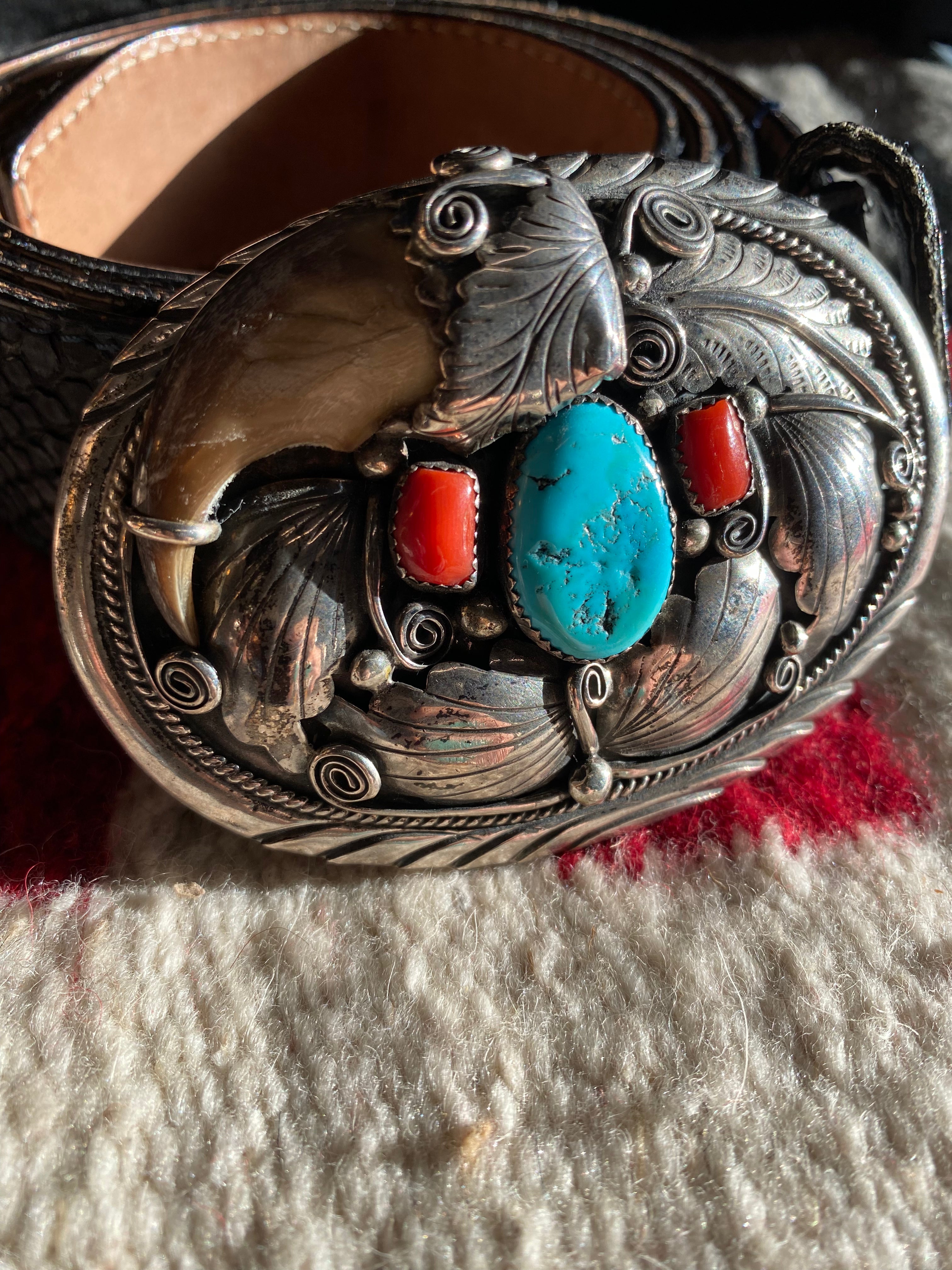 FW Navajo Sterling Silver Belt Buckle (belt is not included)