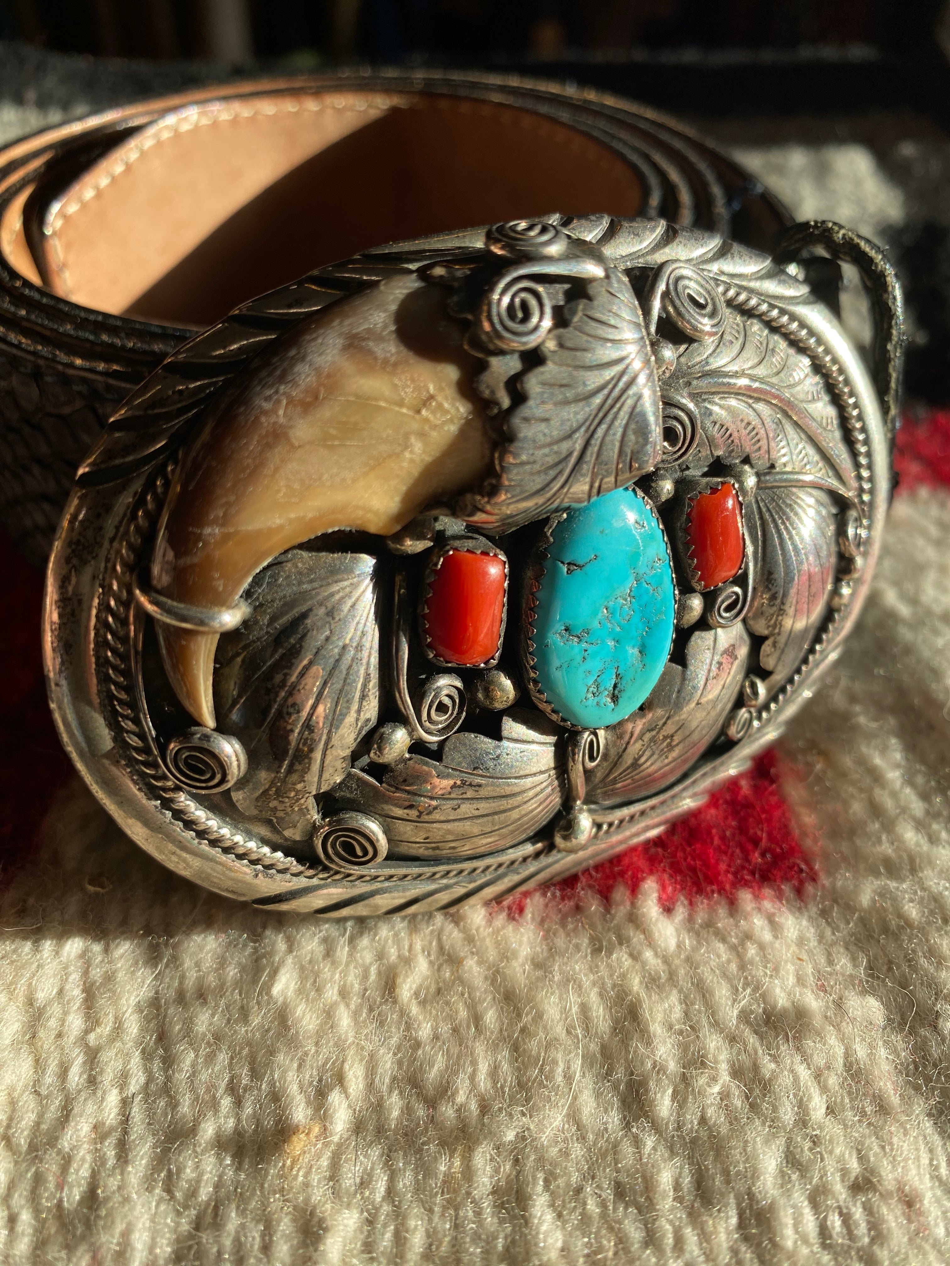 FW Navajo Sterling Silver Belt Buckle (belt is not included)