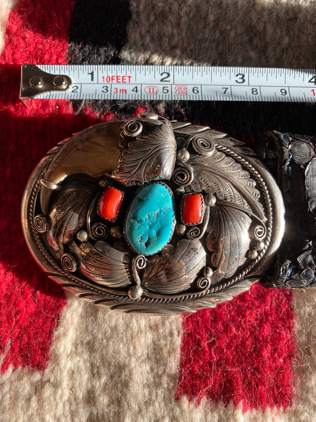 FW Navajo Sterling Silver Belt Buckle (belt is not included)