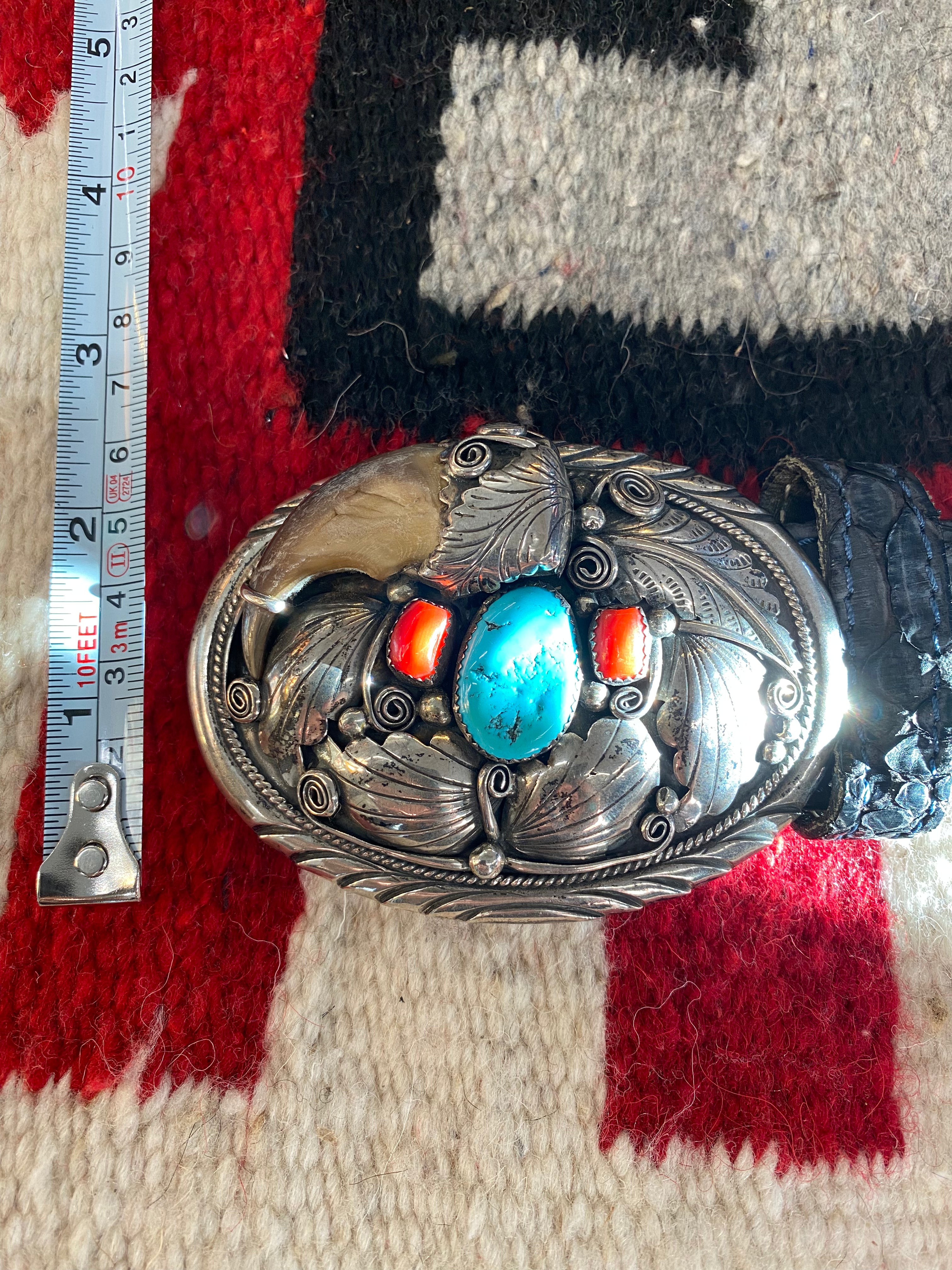 FW Navajo Sterling Silver Belt Buckle (belt is not included)