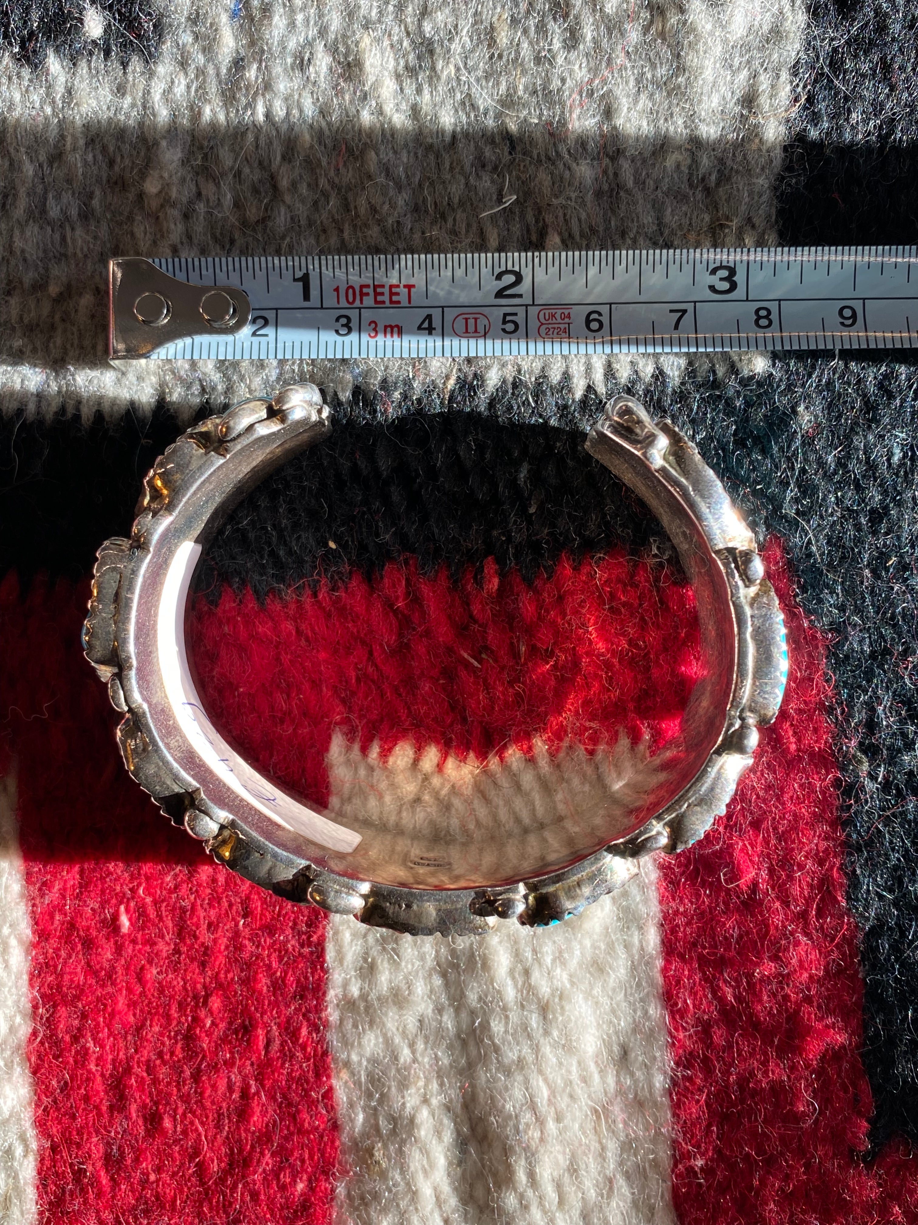 Sterling Silver Navajo Cuff With Turquoise Chunks