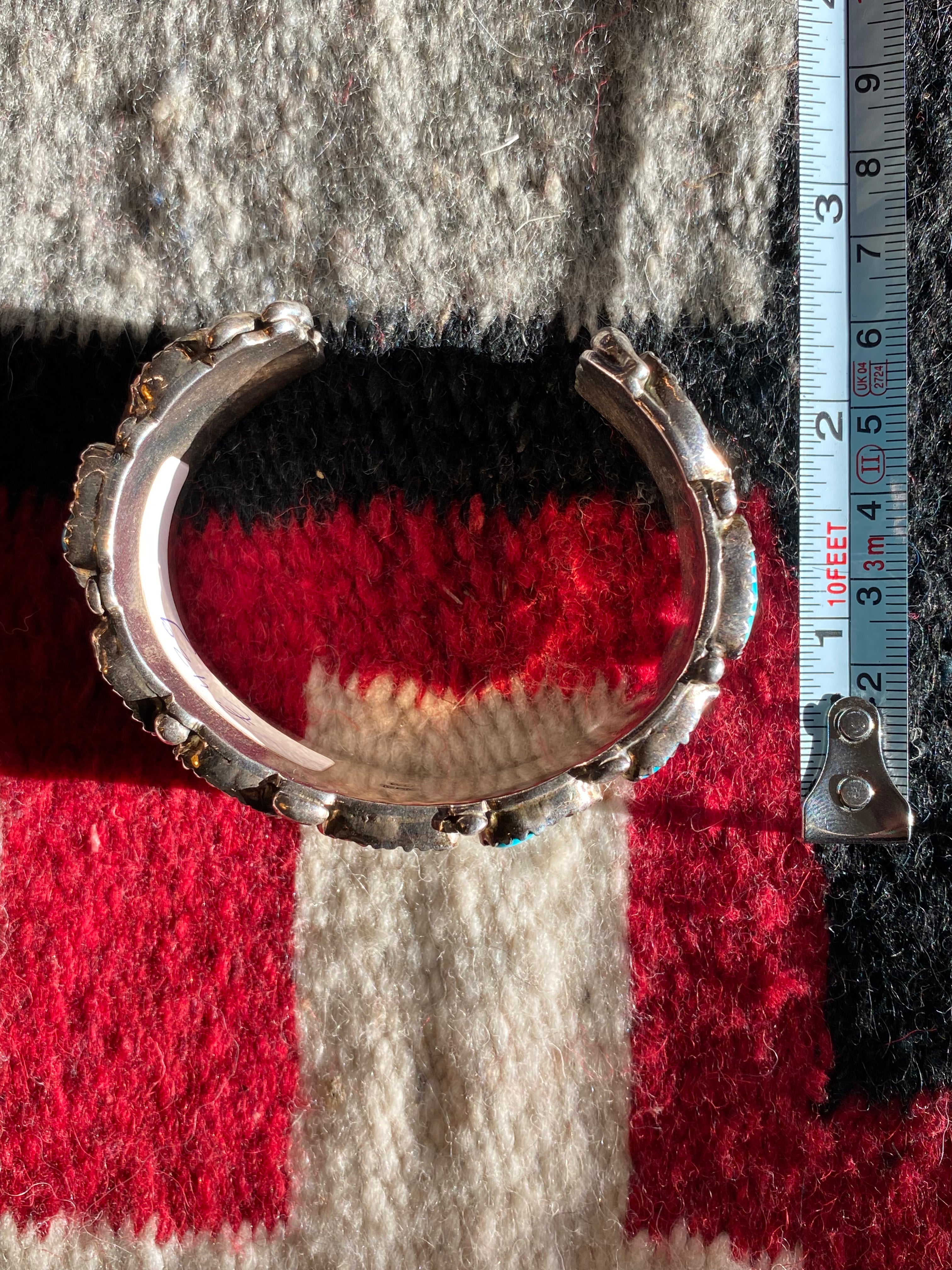 Sterling Silver Navajo Cuff With Turquoise Chunks