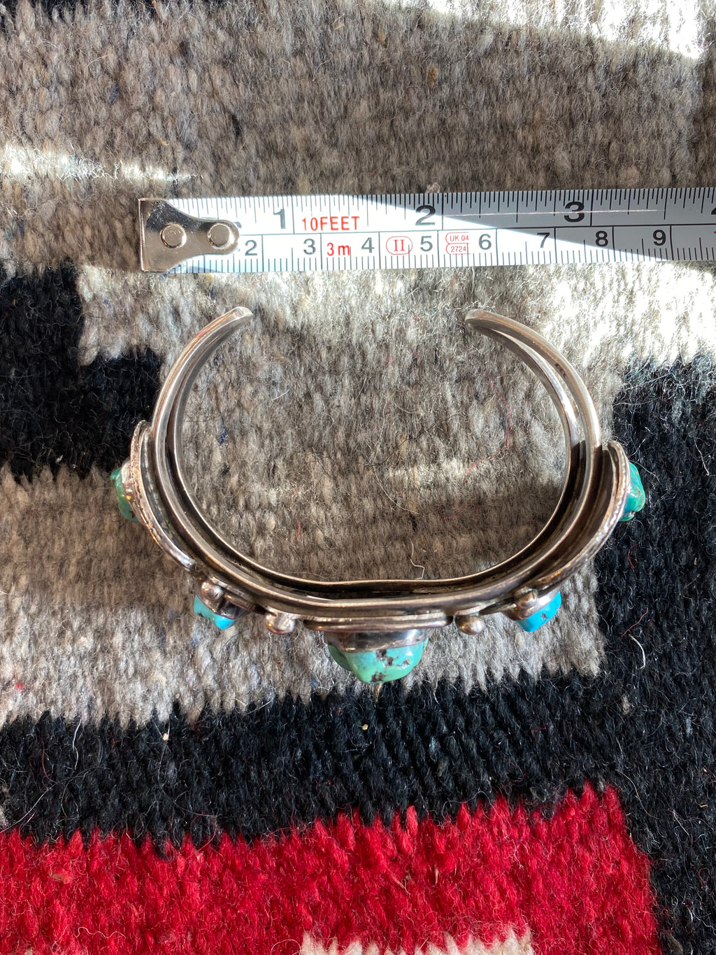 Chunky Turquoise Sterling Silver Navajo Cuff
