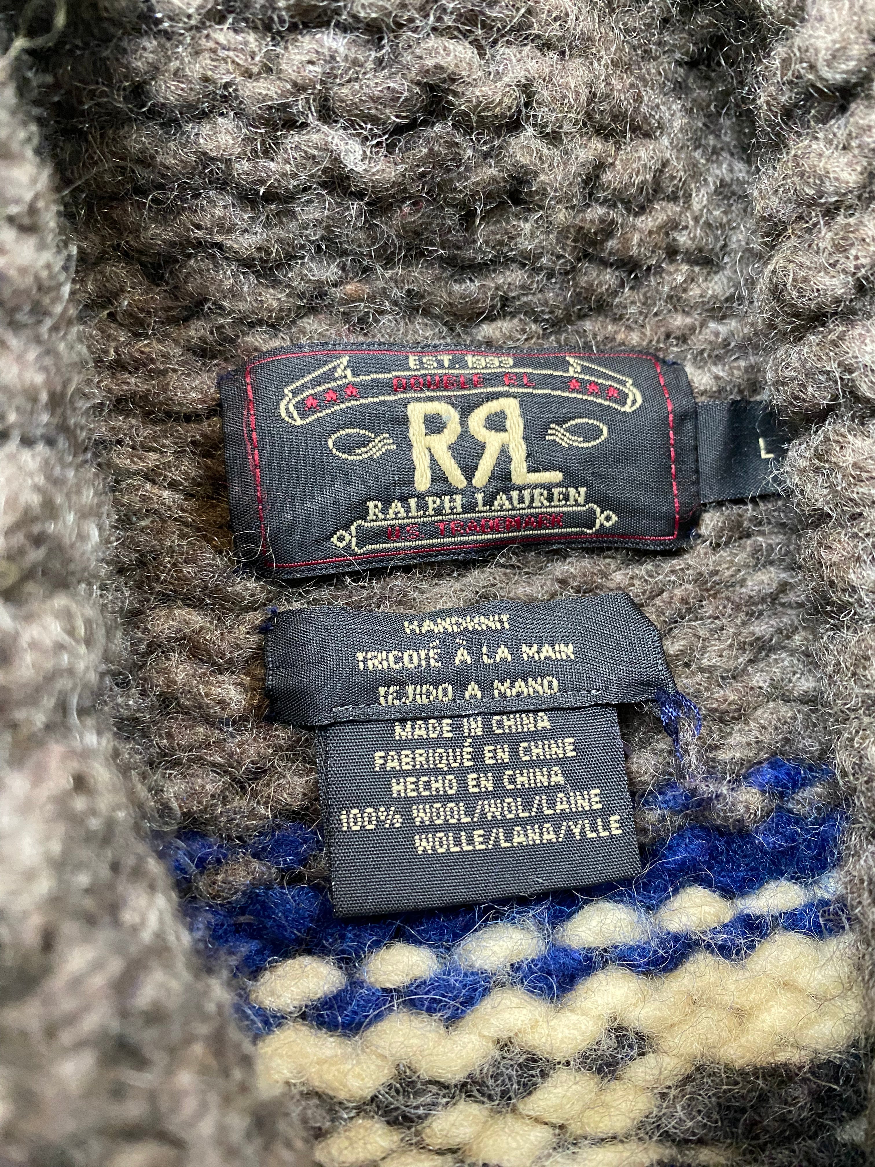 RRL Deer & Eagle Hand-Knitted Cowichan