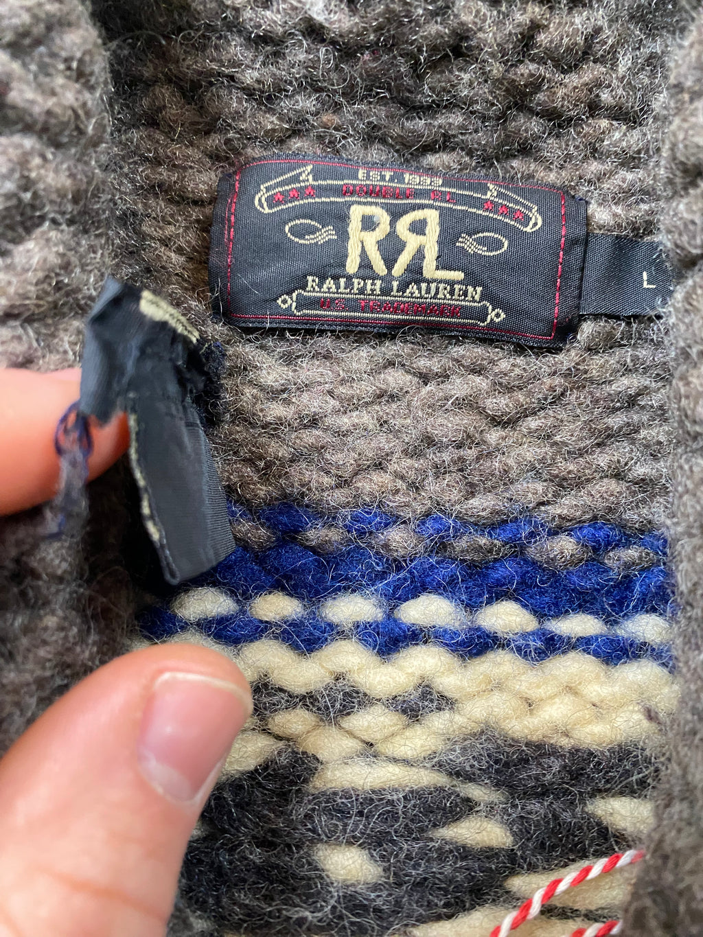 RRL Deer & Eagle Hand-Knitted Cowichan