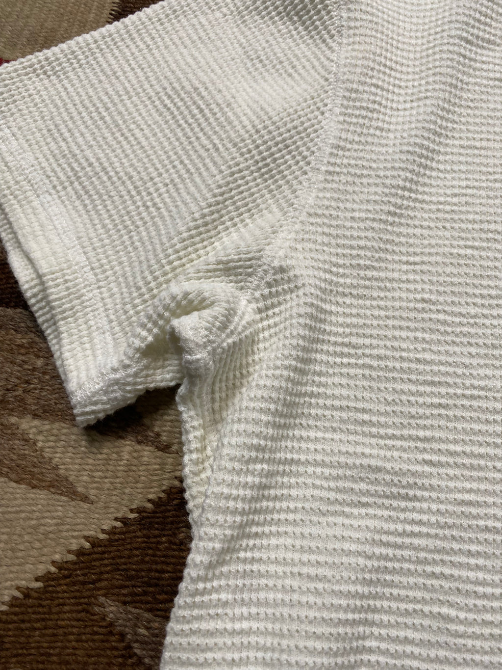 RRL White Waffle Henley Shirt