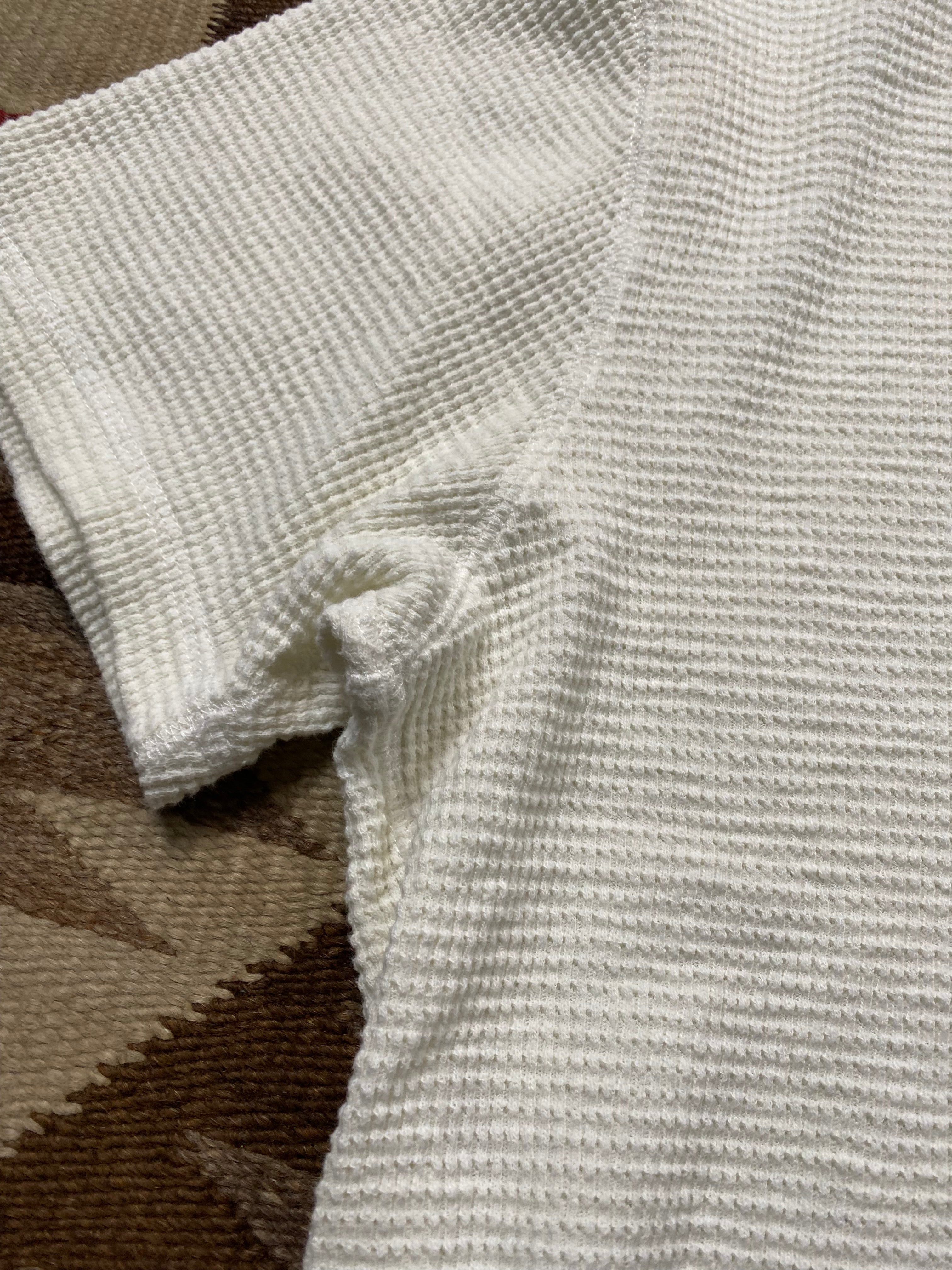 RRL White Waffle Henley Shirt