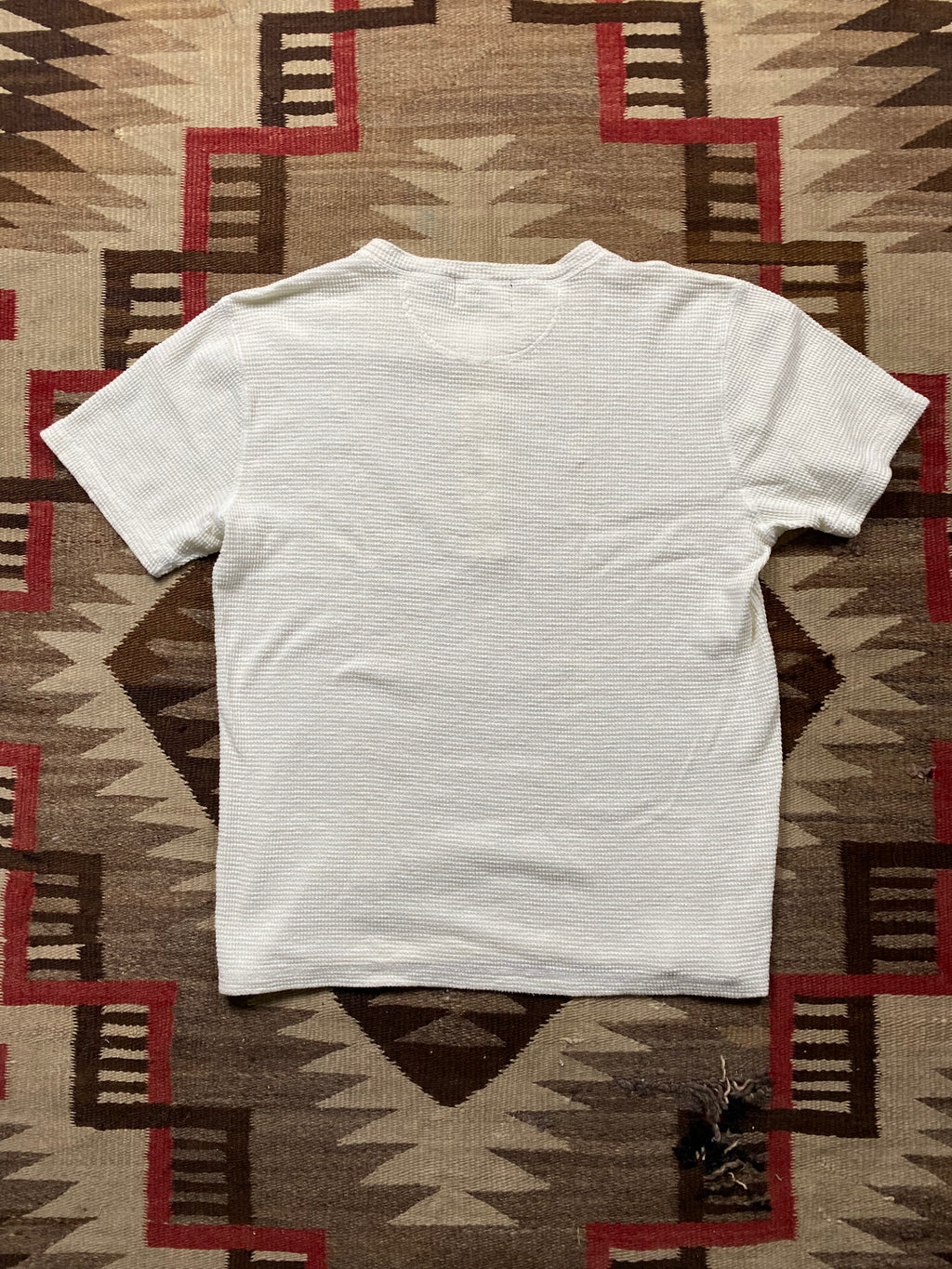RRL White Waffle Henley Shirt
