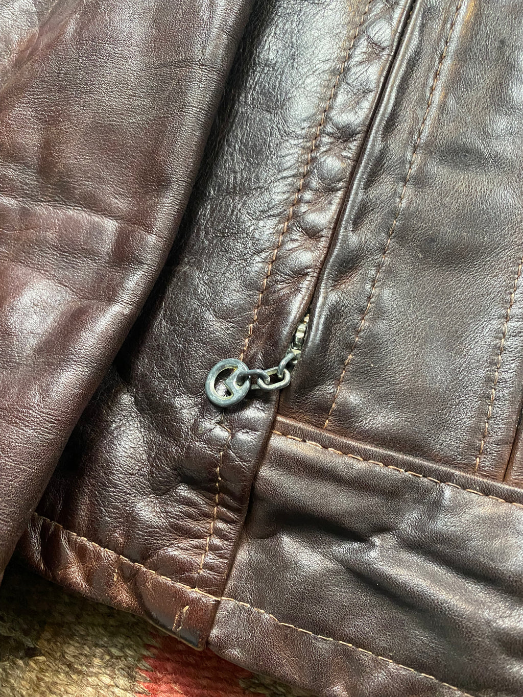 Schott NYC 1970's Leather Jacket With Shearling Collar