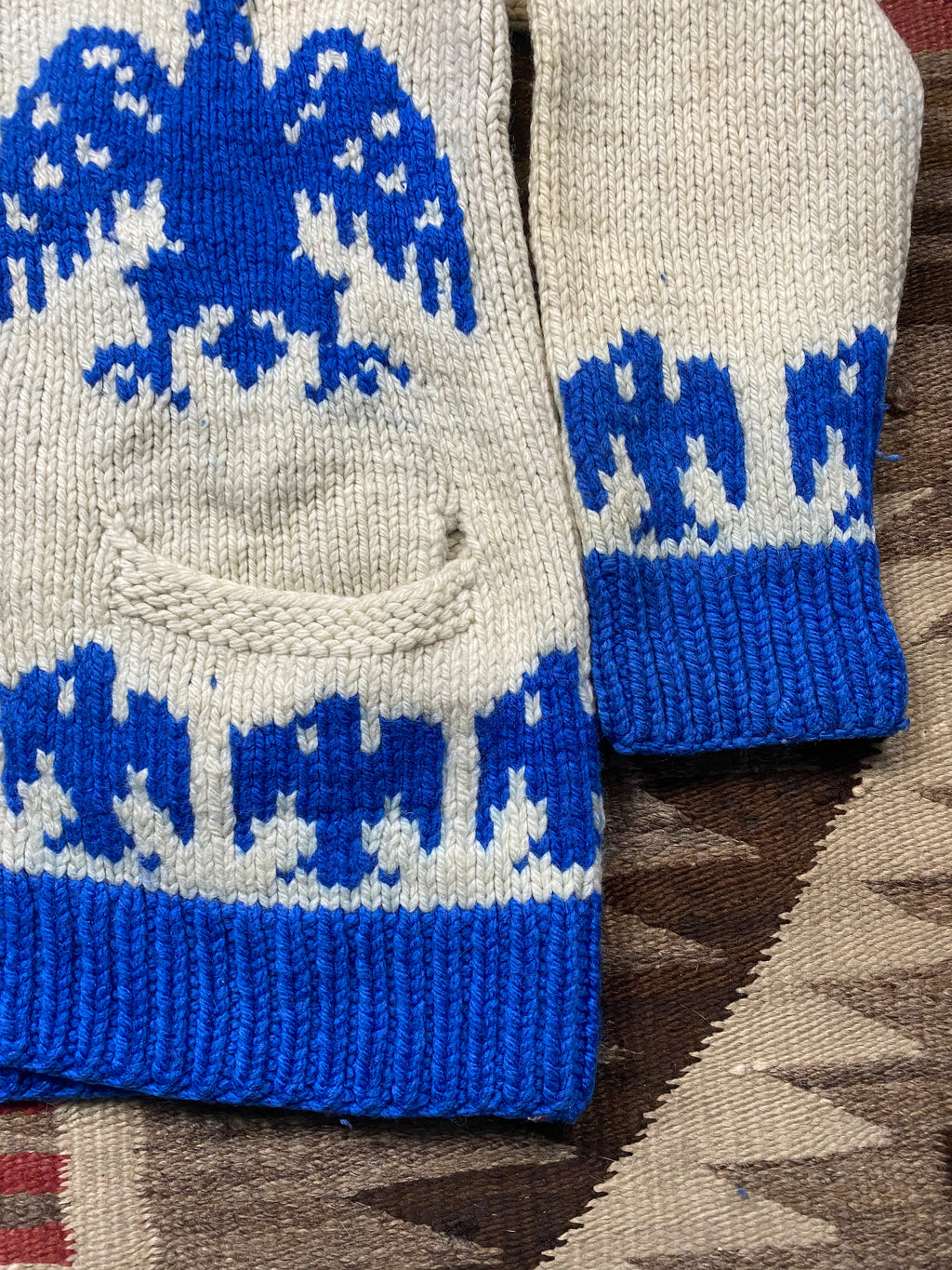Hand Knitted Two Tone Thunderbird Cowichan