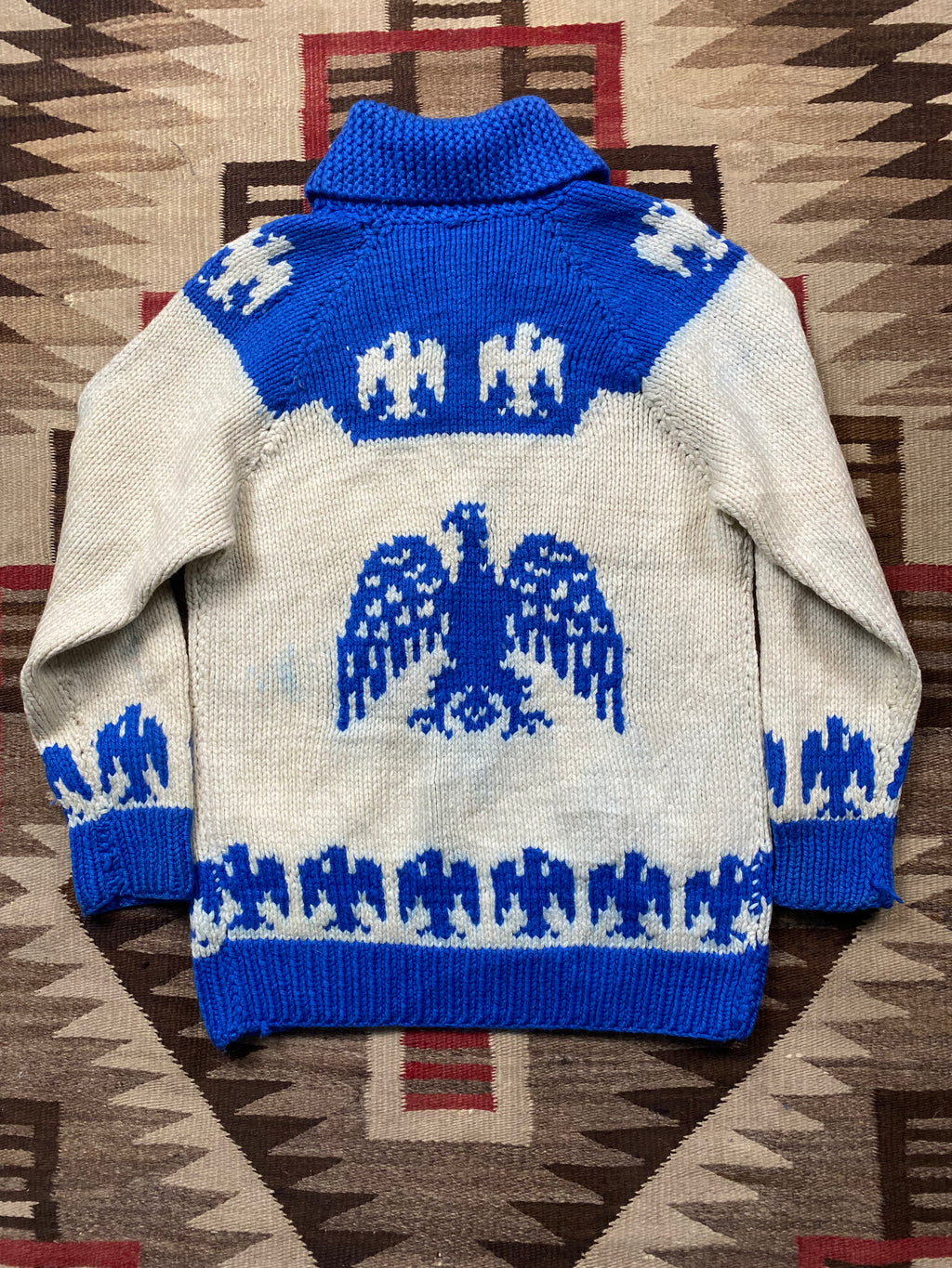 Hand Knitted Two Tone Thunderbird Cowichan
