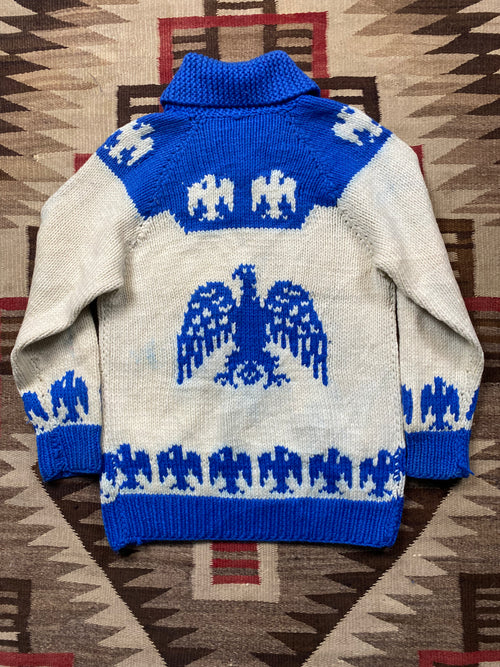 Hand Knitted Two Tone Thunderbird Cowichan