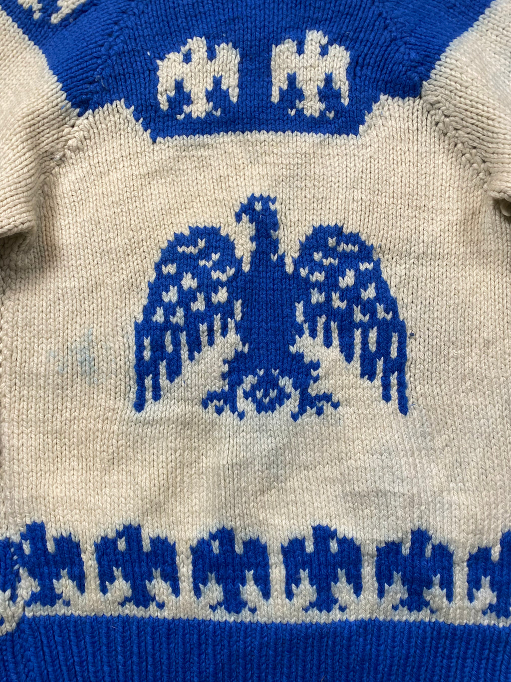 Hand Knitted Two Tone Thunderbird Cowichan