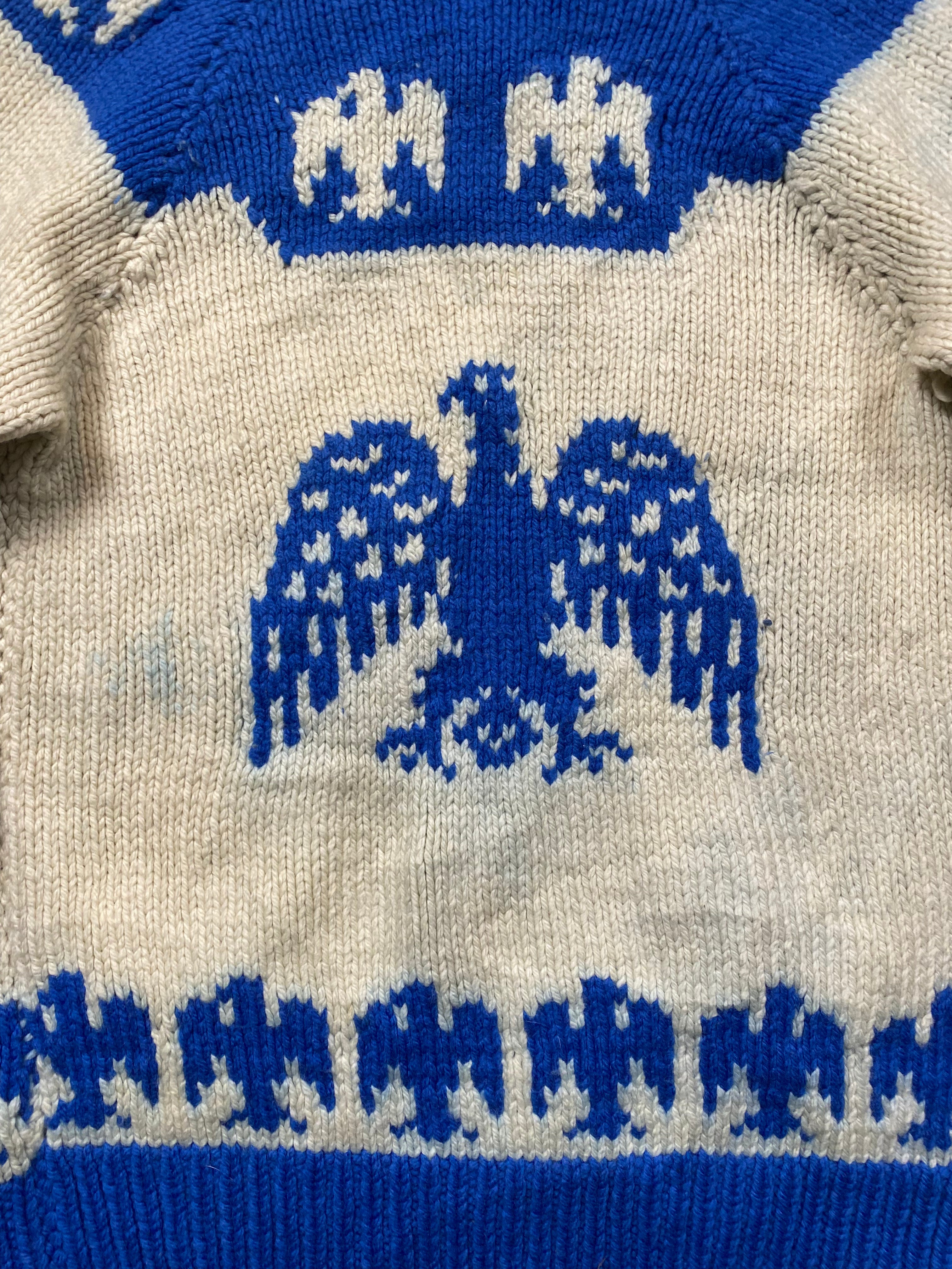 Hand Knitted Two Tone Thunderbird Cowichan