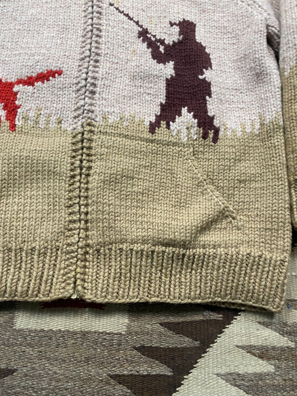 Hunter Themed Hand Knitted Cowichan By Ruth Platt