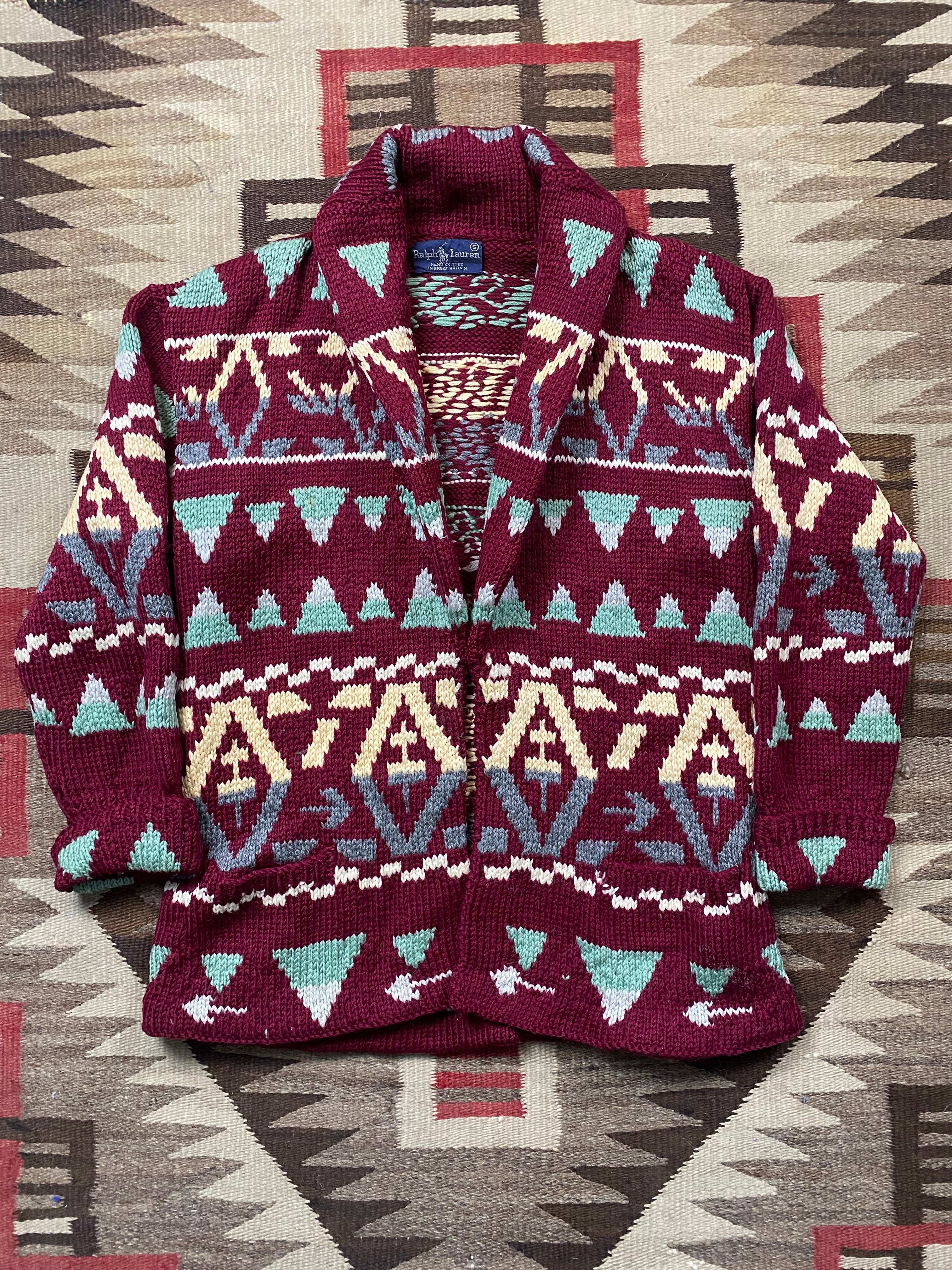 Polo Ralph Lauren 80's Hand-Knitted Southwestern Cardigan