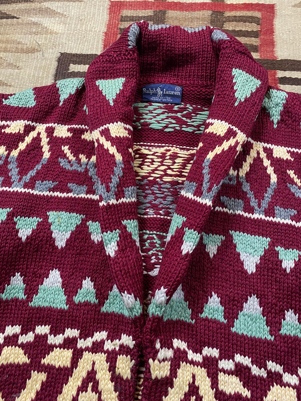 Polo Ralph Lauren 80's Hand-Knitted Southwestern Cardigan