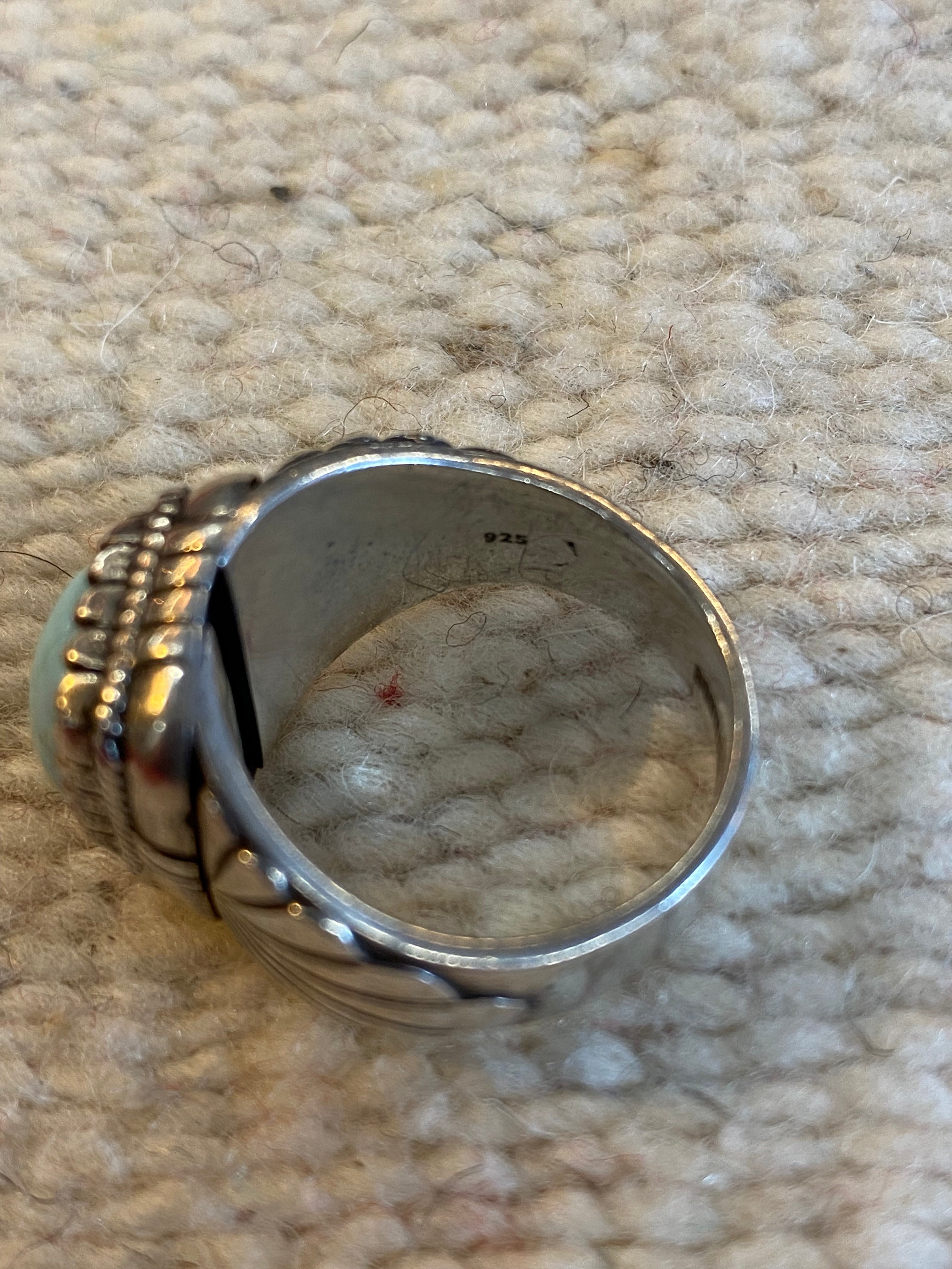 Bootleggers California Sterling Silver Ring With Dry Creek Turquoise Inlay