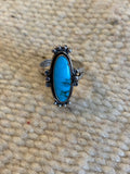 Sterling Silver Navajo Ring With Kingsman Turquoise Inlay