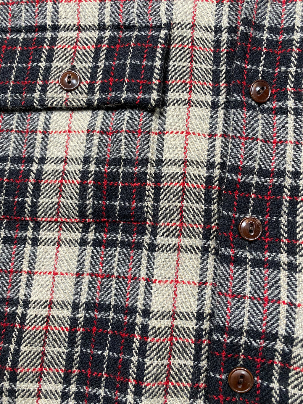 RRL Plaid Woolen Overshirt With Leather Elbow Patches