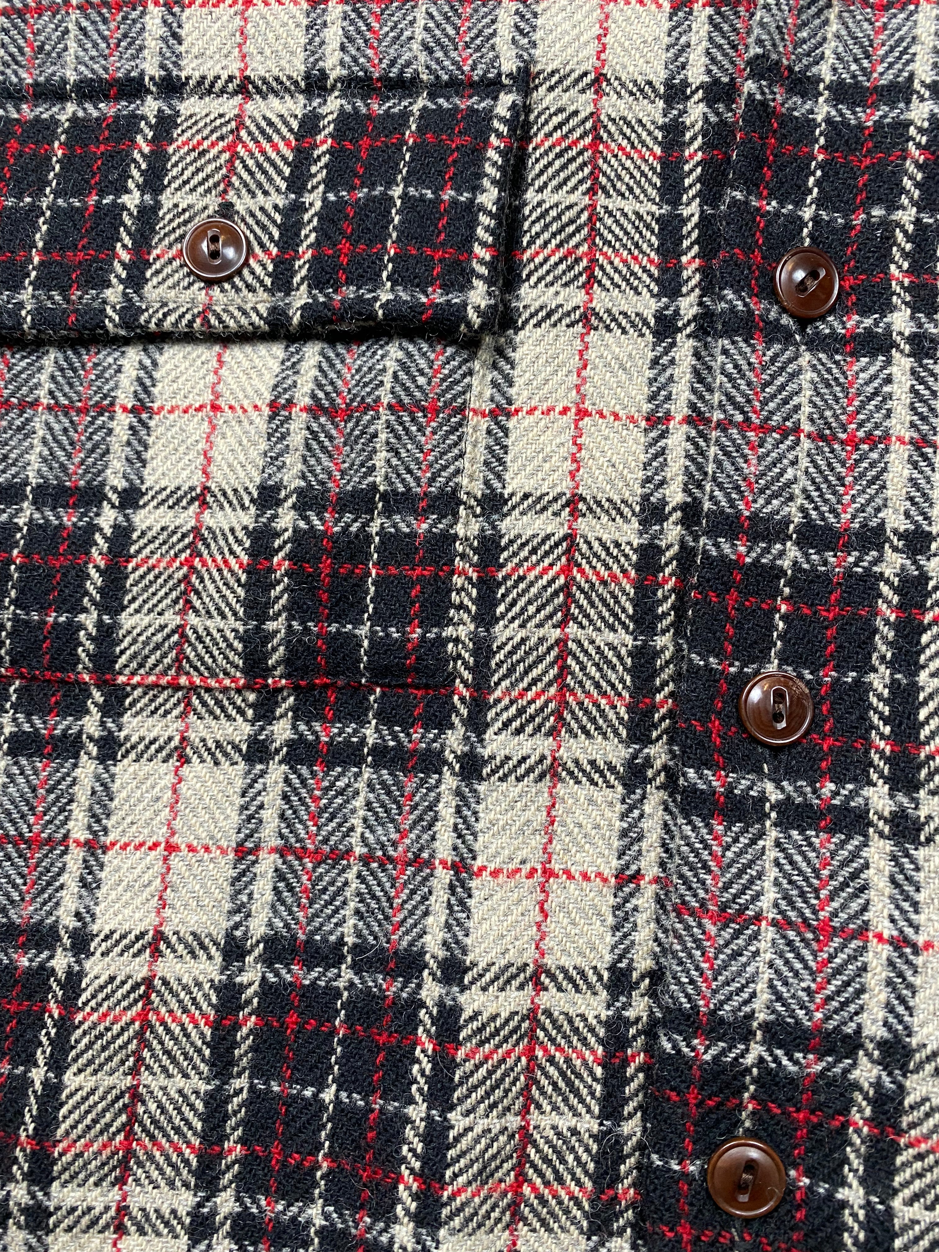 RRL Plaid Woolen Overshirt With Leather Elbow Patches