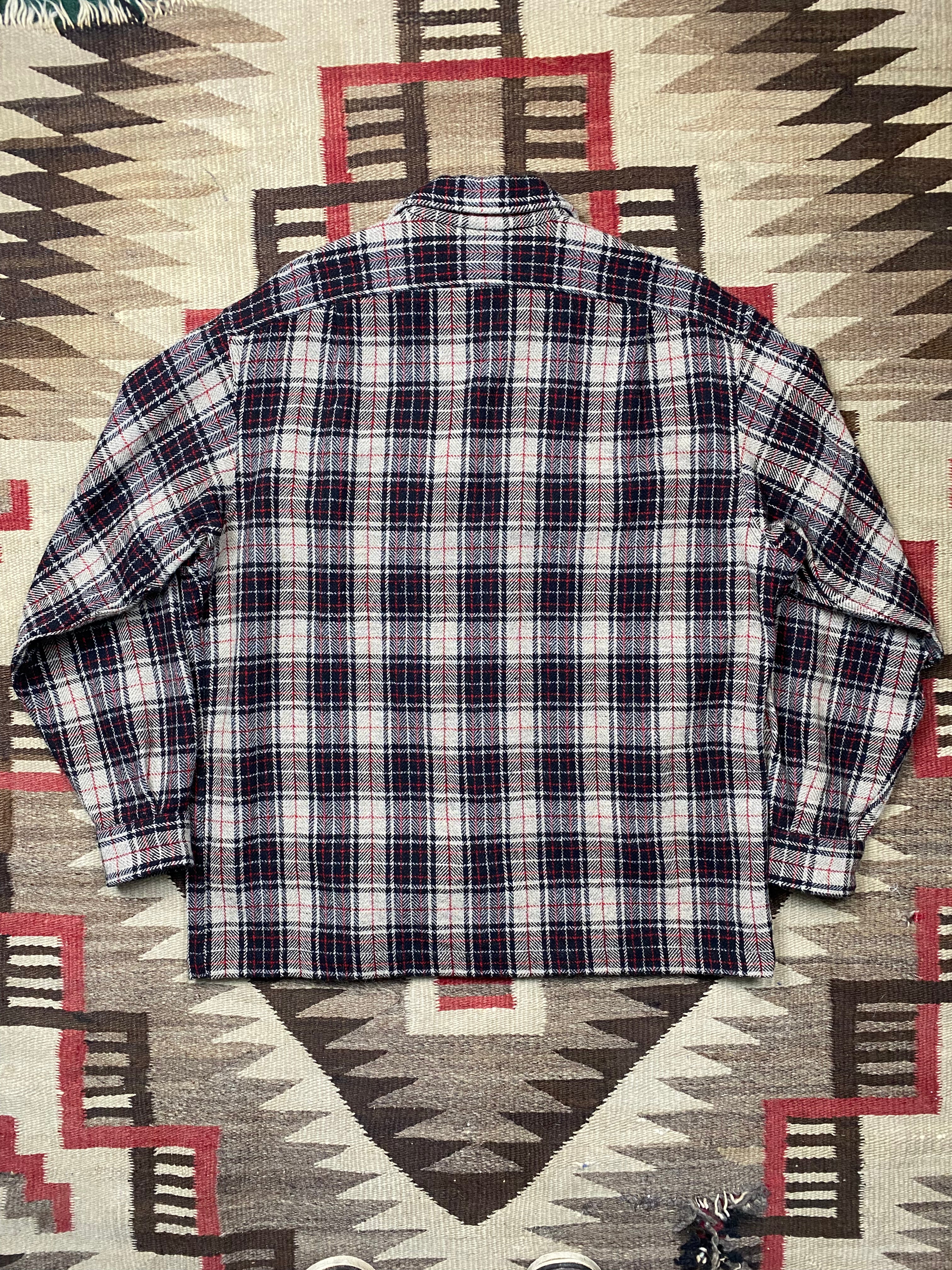 RRL Plaid Woolen Overshirt With Leather Elbow Patches