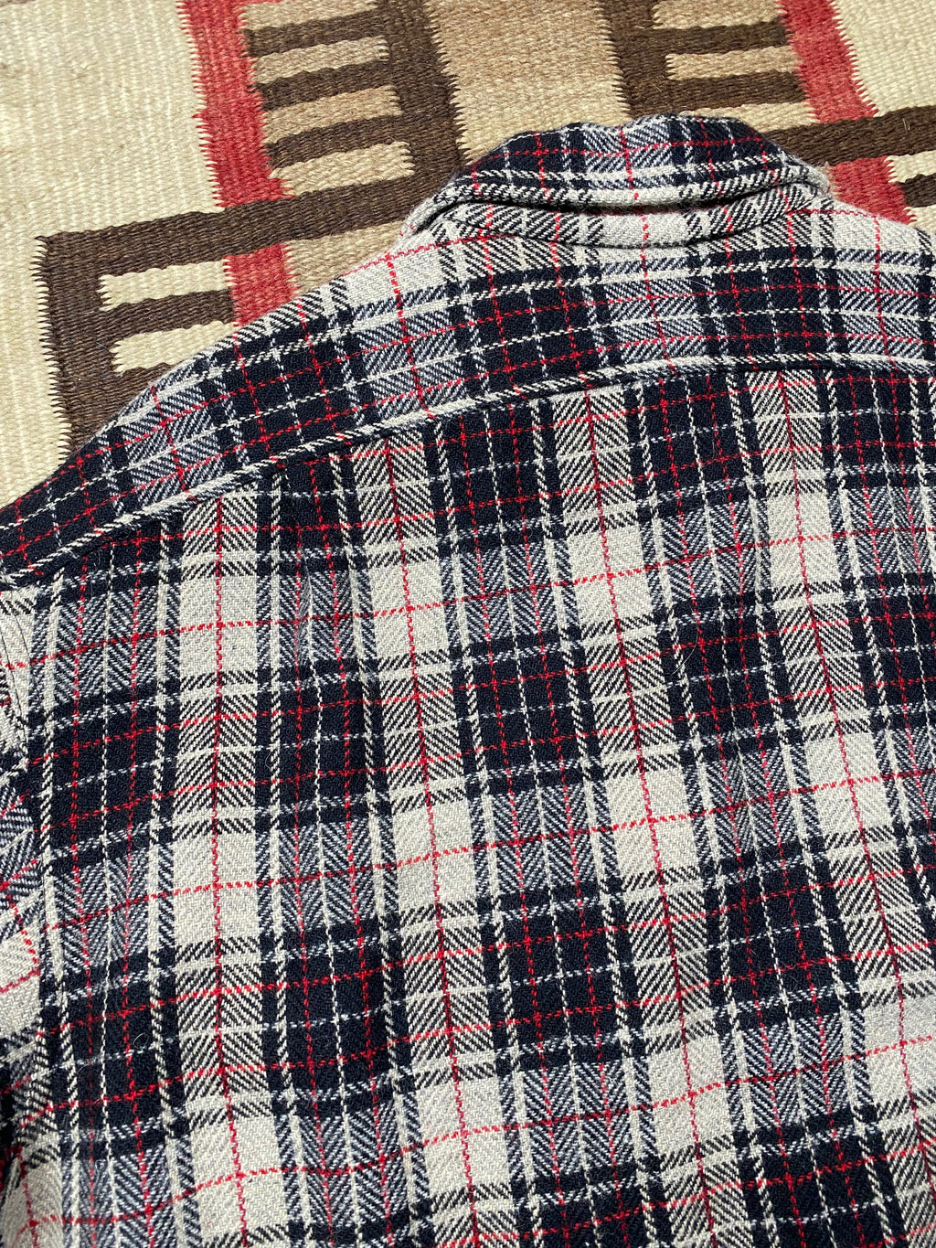 RRL Plaid Woolen Overshirt With Leather Elbow Patches