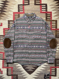 RRL Melton Fair Isle Brushed Jacquard Shirt With Leather Elbow Patches