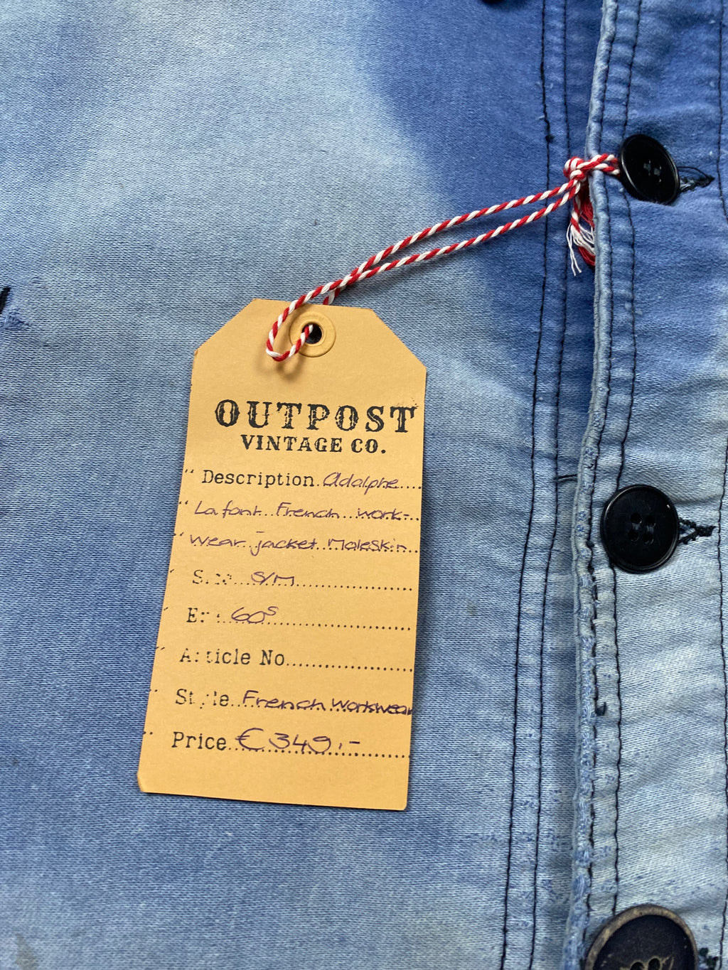 Adolphe Lafont 1960's Faded & Repaired Moleskine Jacket