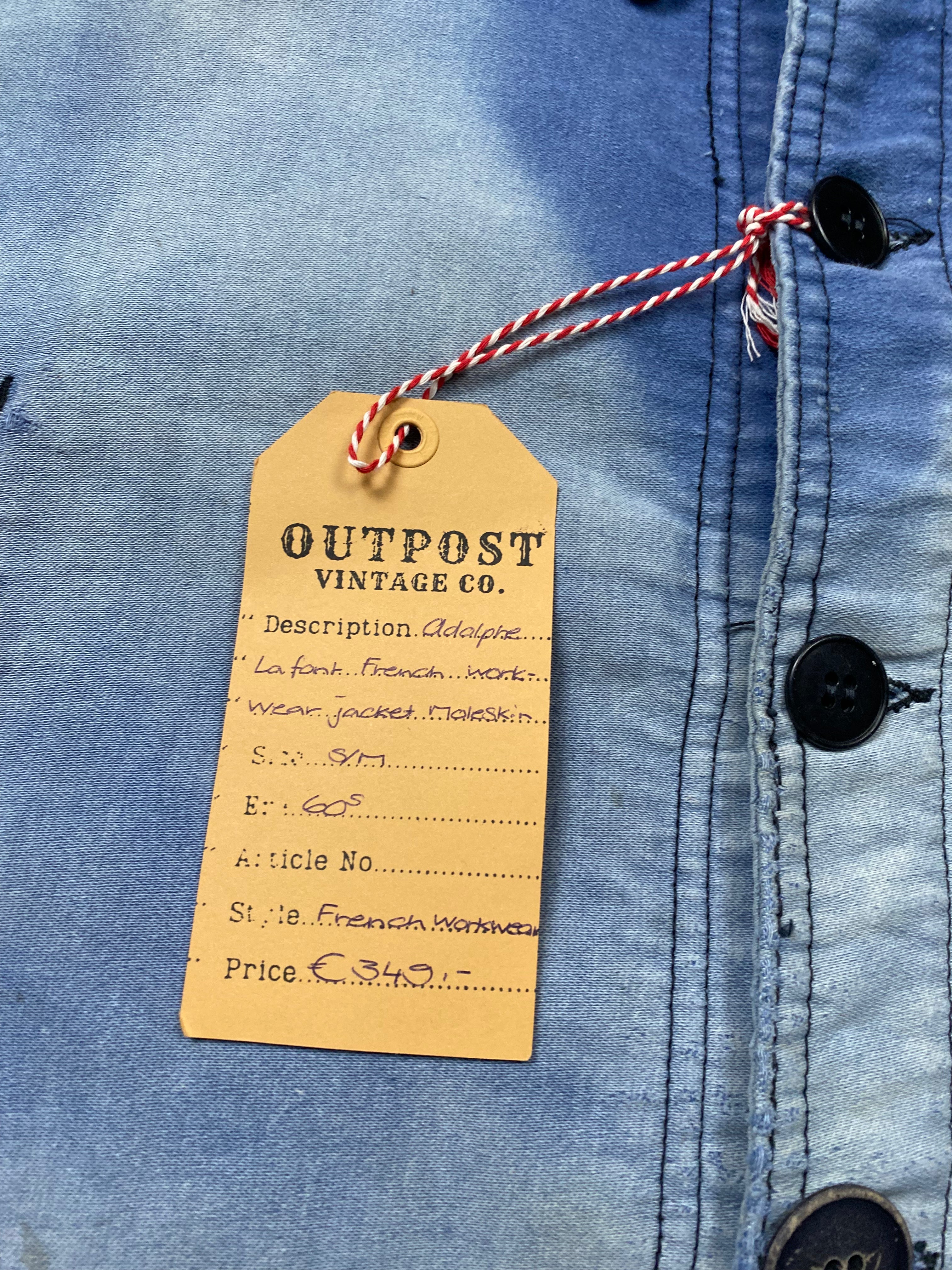 Adolphe Lafont 1960's Faded & Repaired Moleskine Jacket