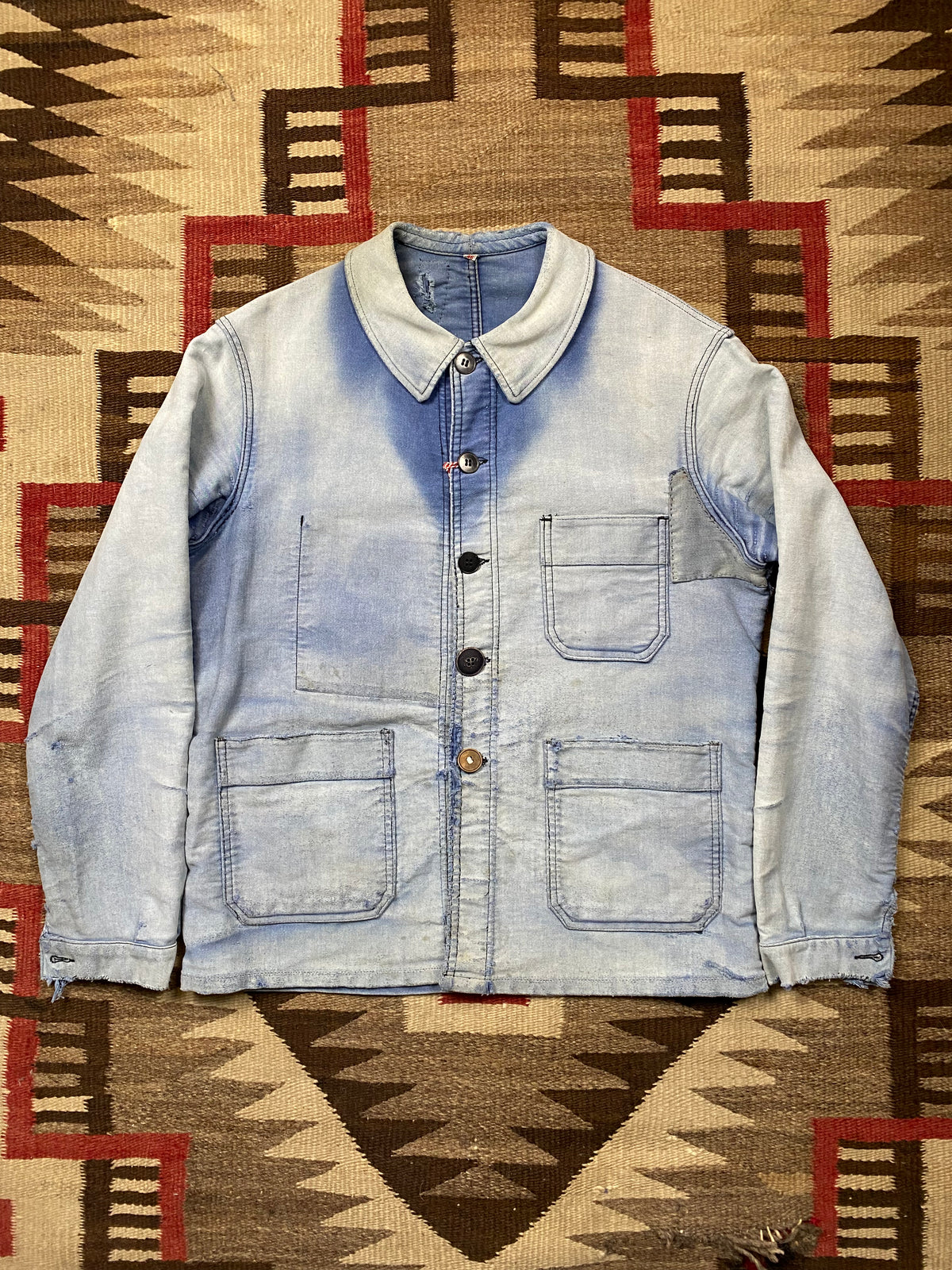 ジャケット・アウター 60s Adolphe Lafont Blue Moleskin Jacket Adolphe Lafont 1960's Faded & Repaired Moleskine Jacket – Outpost