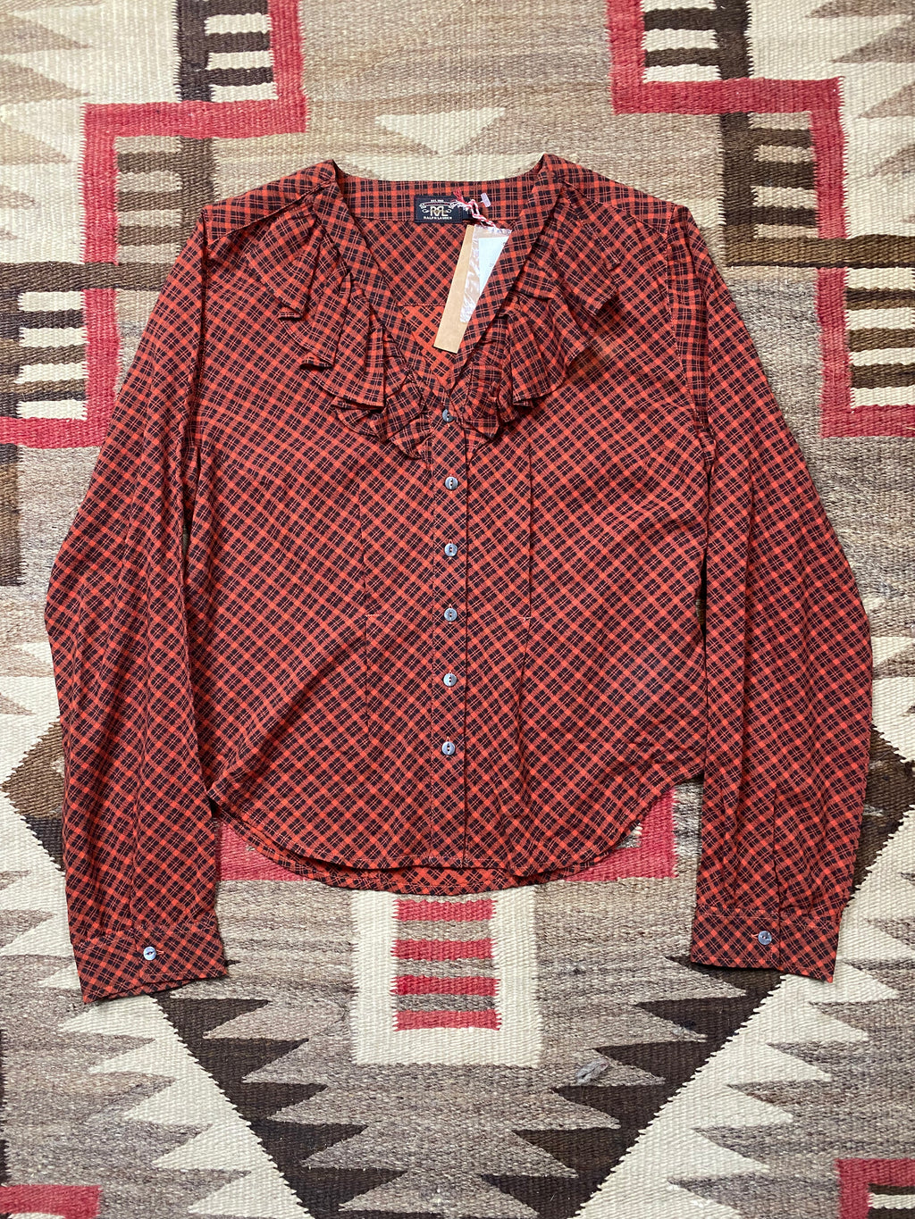 RRL Voile Ruffle Western Blouse