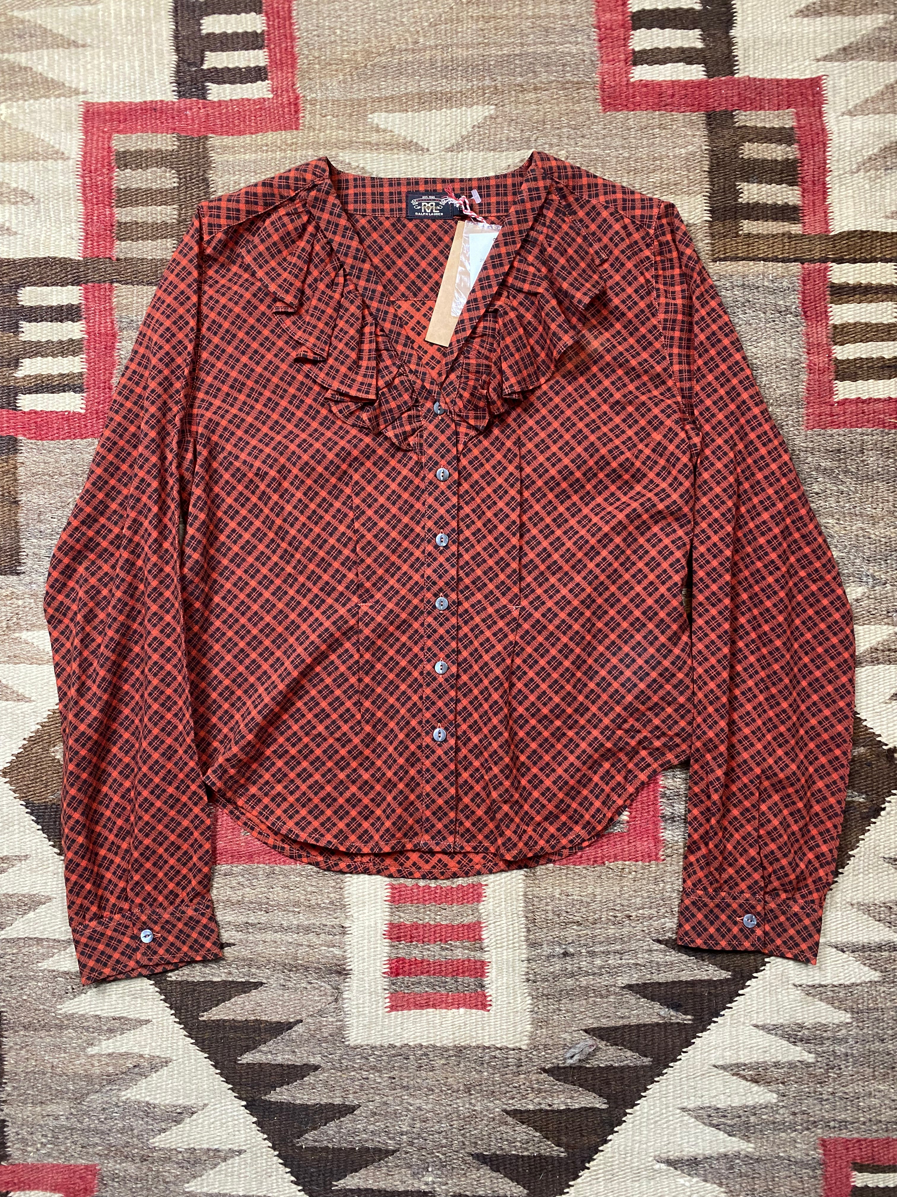 RRL Voile Ruffle Western Blouse