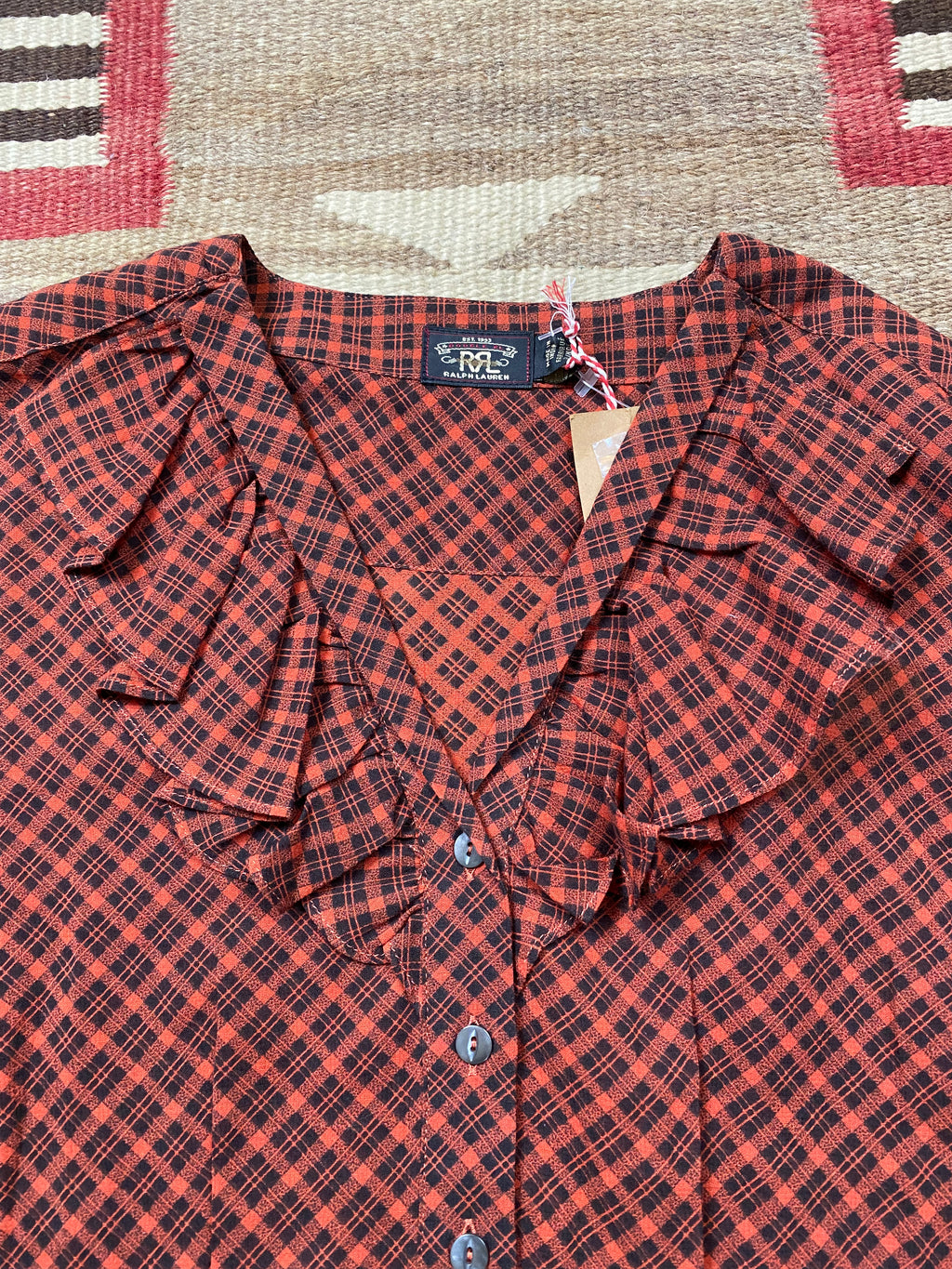 RRL Voile Ruffle Western Blouse