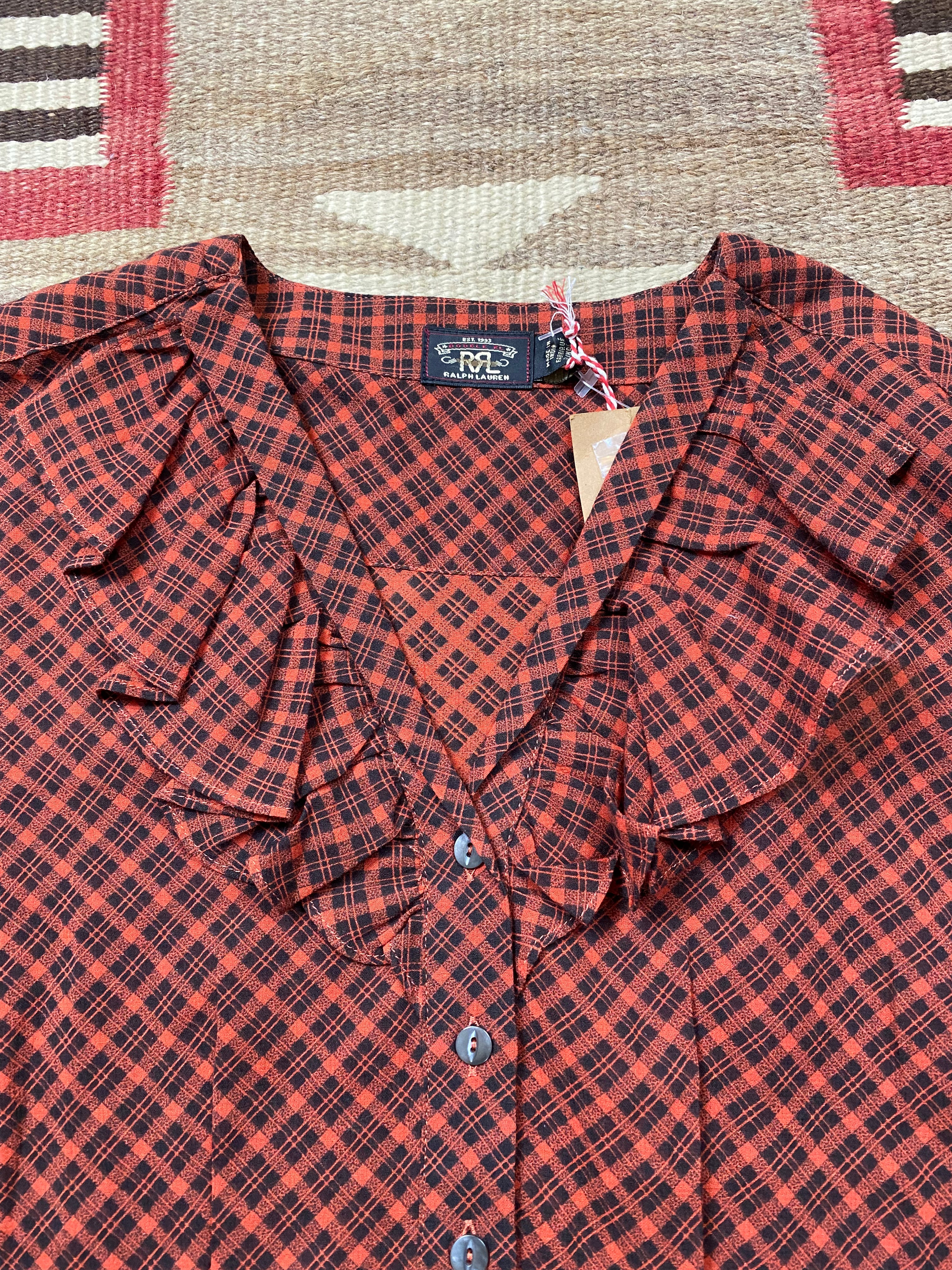 RRL Voile Ruffle Western Blouse