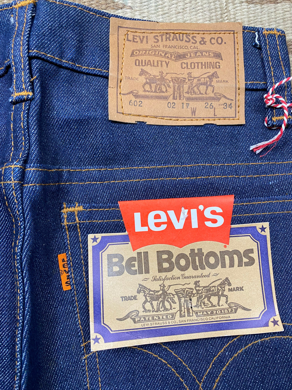 Levi's Orange Tab Raw Denim Bell Bottoms